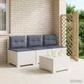 vidaXL Sofa ogrodowa 3-osobowa z poduszkami w rattanowym wyglądzie PP