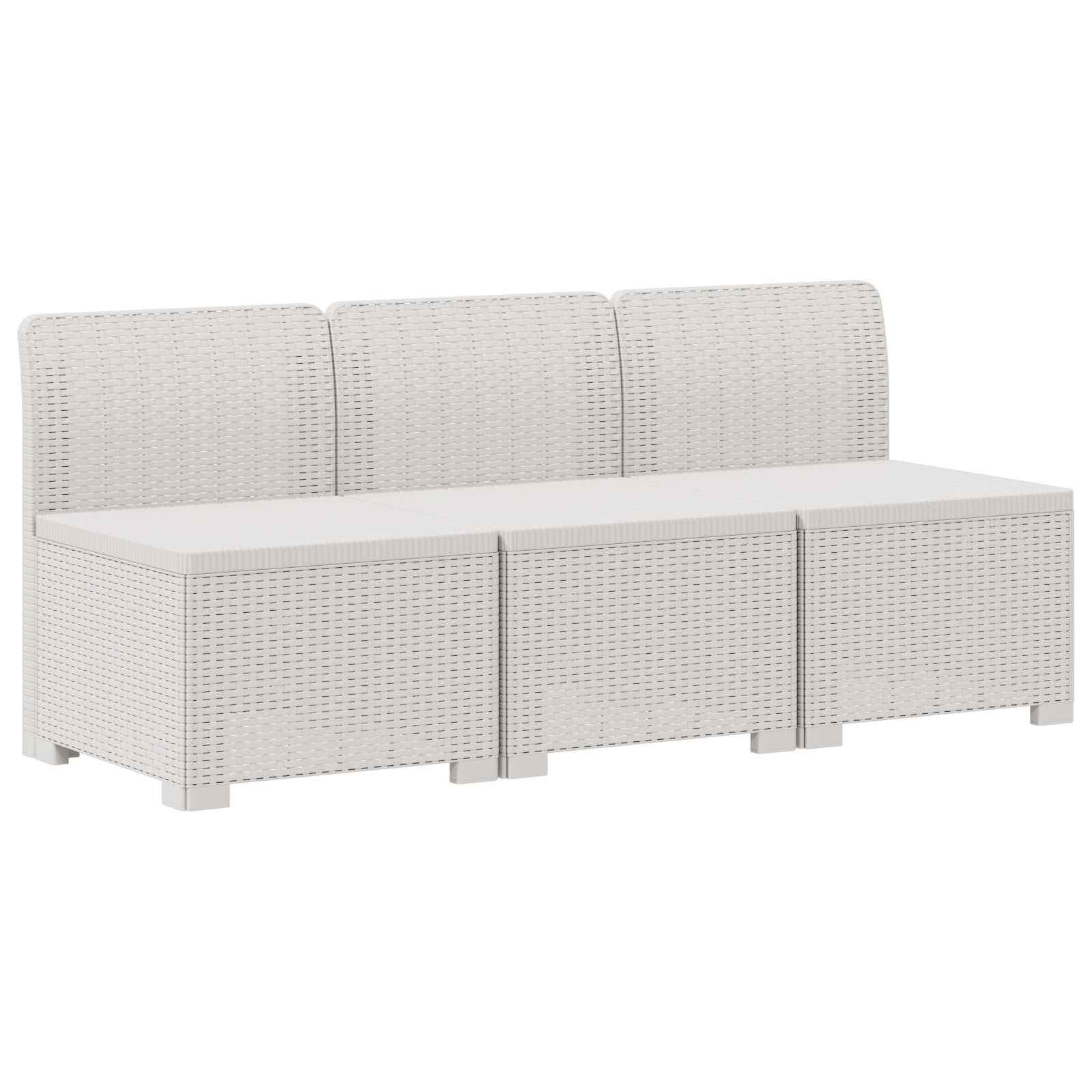 vidaXL Sofa ogrodowa 3-osobowa z poduszkami w rattanowym wyglądzie PP