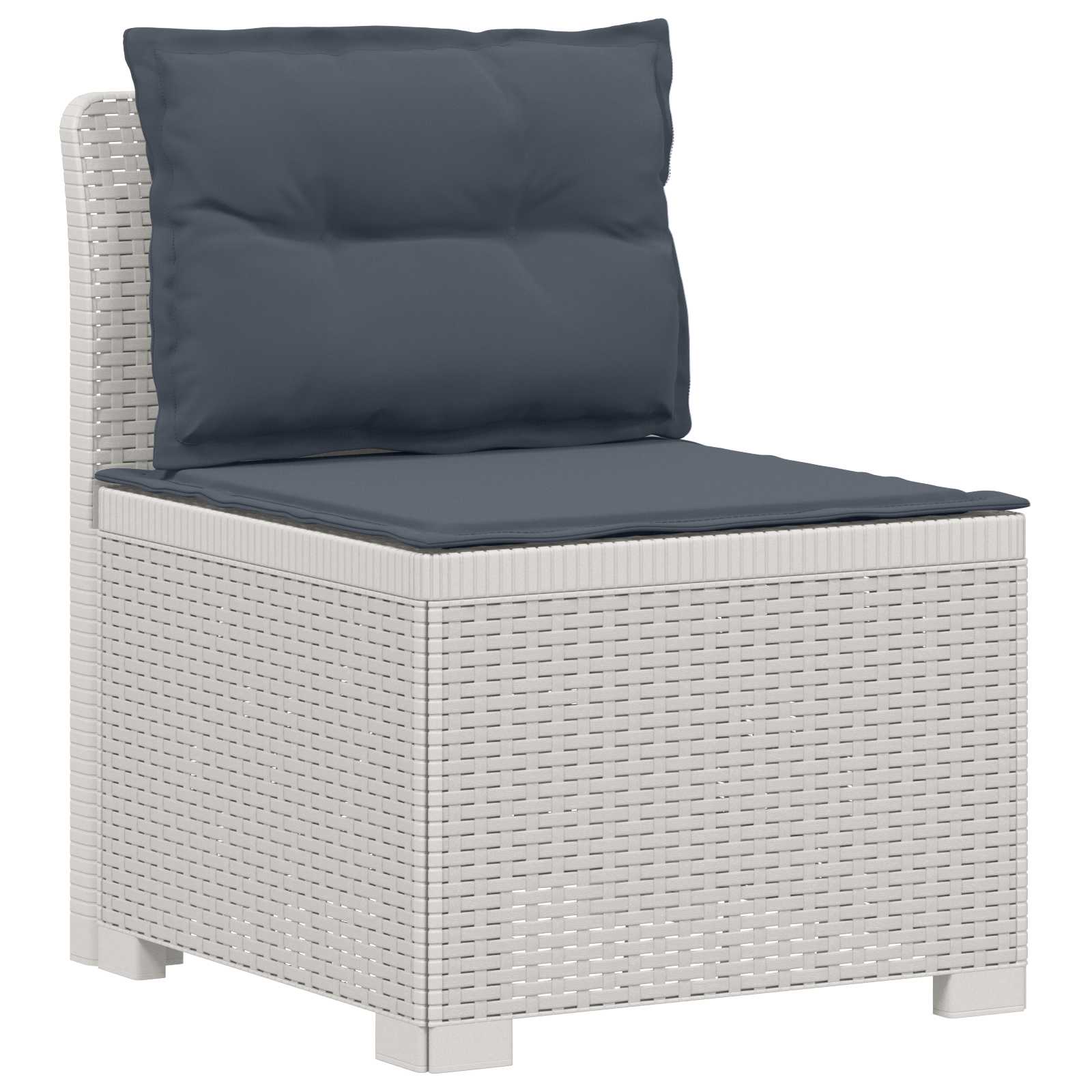 vidaXL Sofa ogrodowa 3-osobowa z poduszkami w rattanowym wyglądzie PP