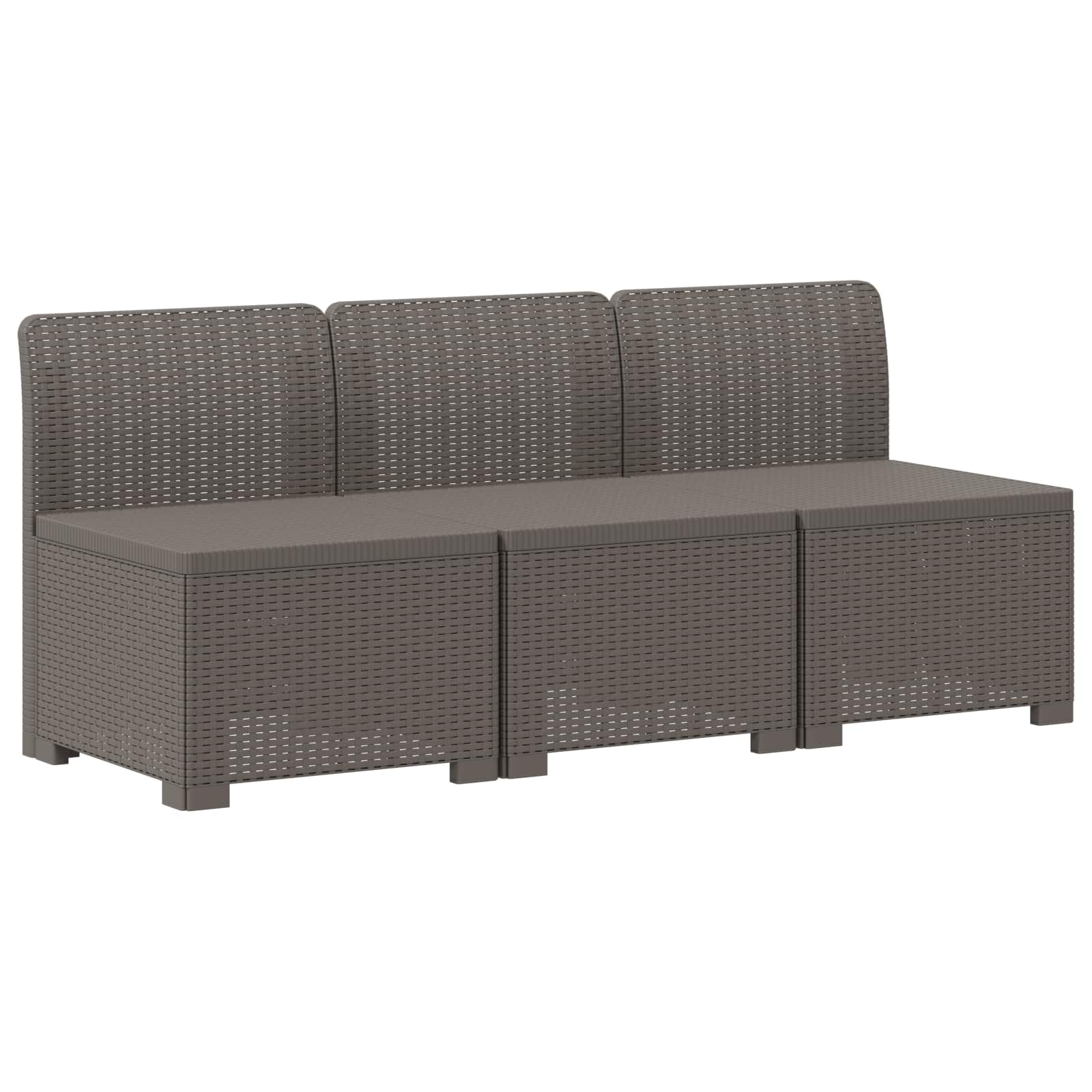 vidaXL Sofa ogrodowa 3-osobowa z poduszkami w rattanowym wyglądzie PP