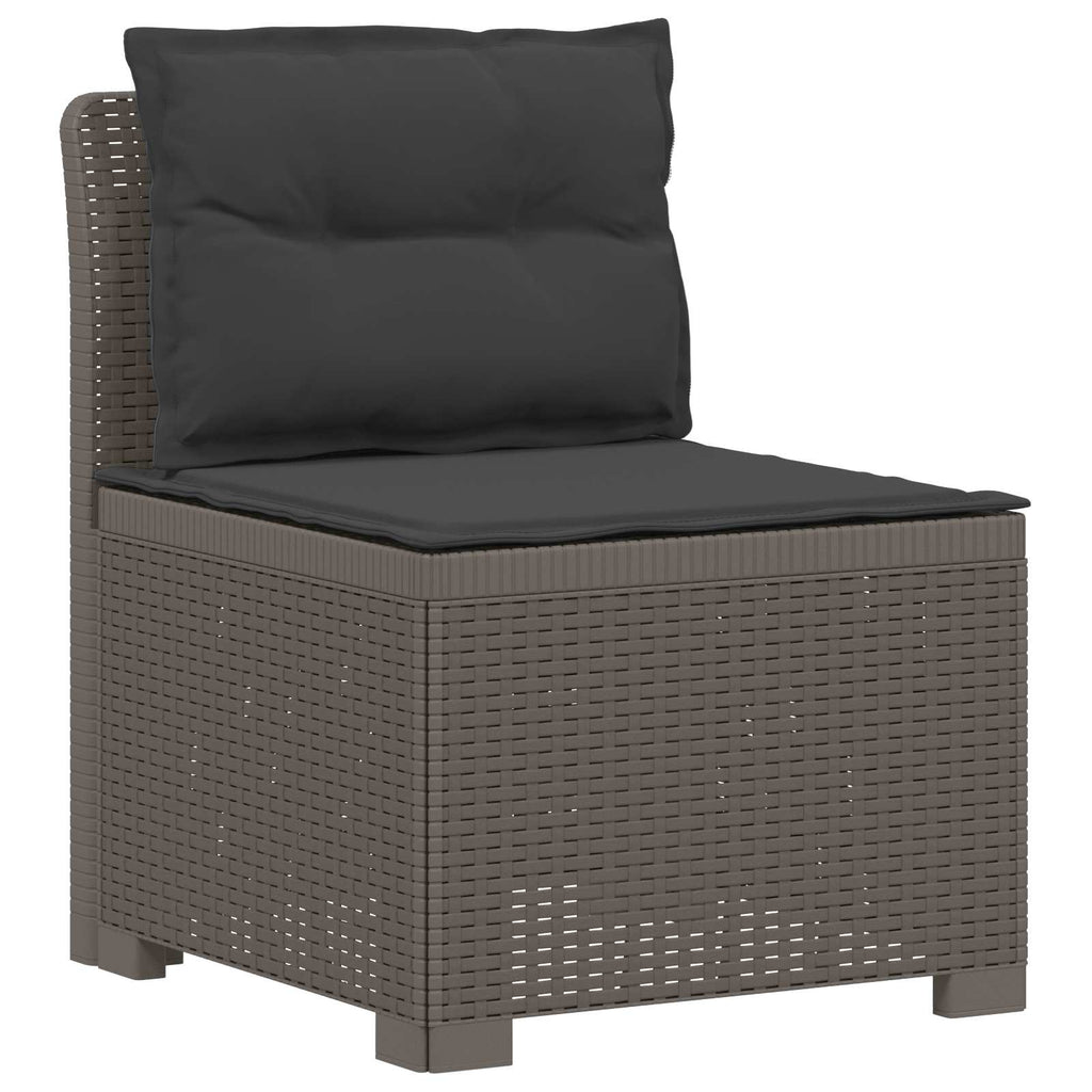 vidaXL Sofa ogrodowa 3-osobowa z poduszkami w rattanowym wyglądzie PP