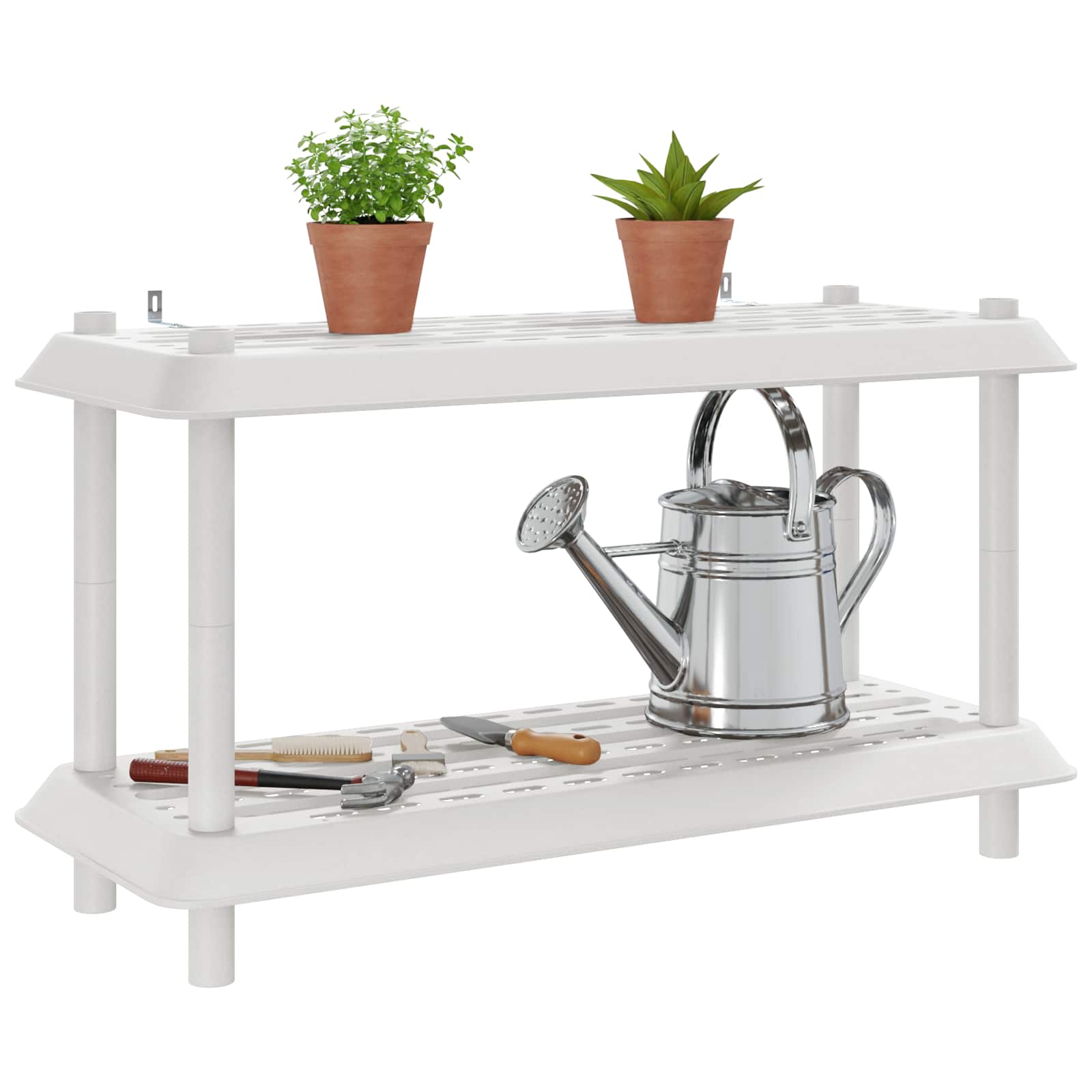 vidaXL Jednostka regałowa 2 poziomów 100 x 40 x 55,5 cm PP Biały