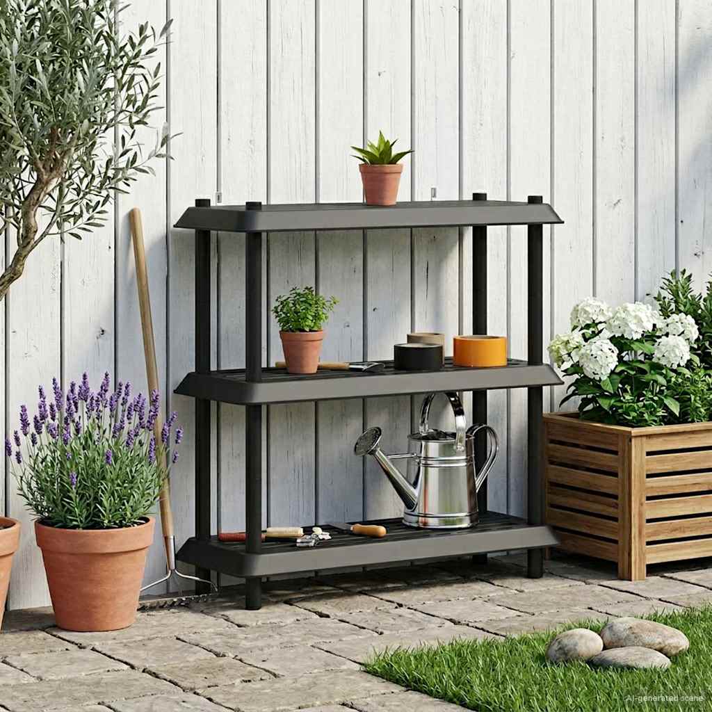 vidaXL Jednostka regałowa 3 poziomów 100 x 40 x 96 cm PP antracytowy