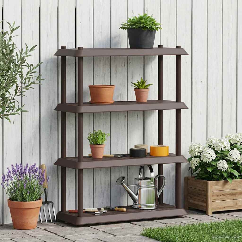 vidaXL Jednostka regałowa 4 poziomów 100 x 40 x 136,5 cm PP brązowy