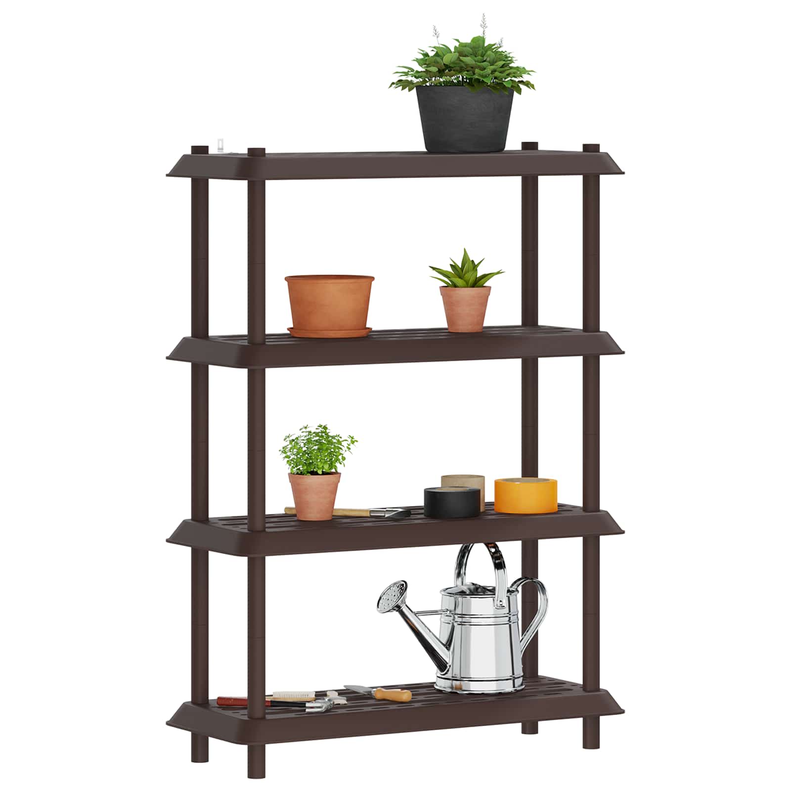 vidaXL Jednostka regałowa 4 poziomów 100 x 40 x 136,5 cm PP brązowy