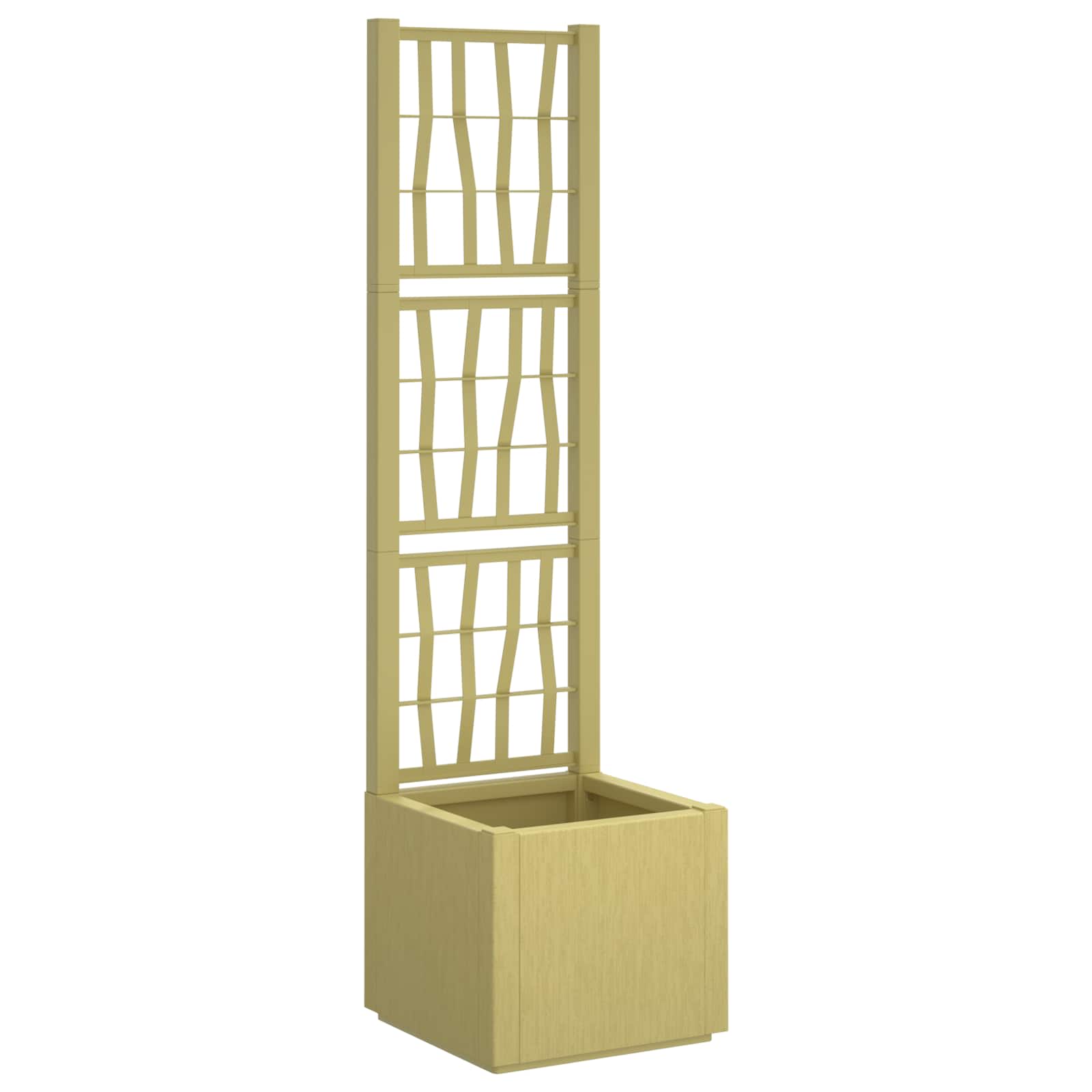 vidaXL Donica ogrodowa z trellem zielony 36 x 36 x 140 cm PP