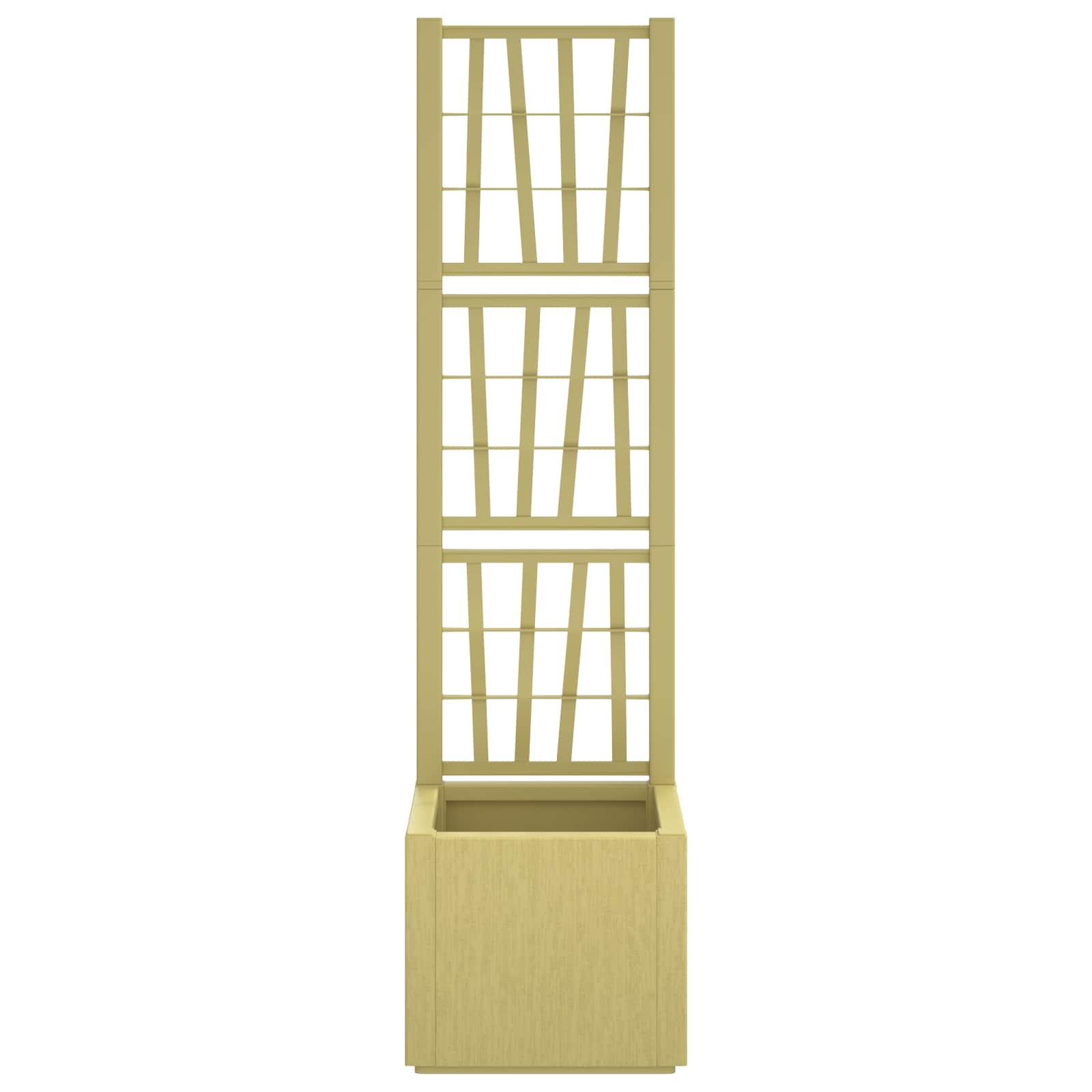 vidaXL Donica ogrodowa z trellem zielony 36 x 36 x 140 cm PP