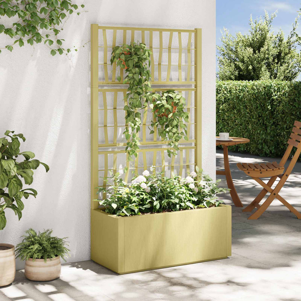 vidaXL Donica ogrodowa z trellem zielony 80 x 36 x 140 cm PP