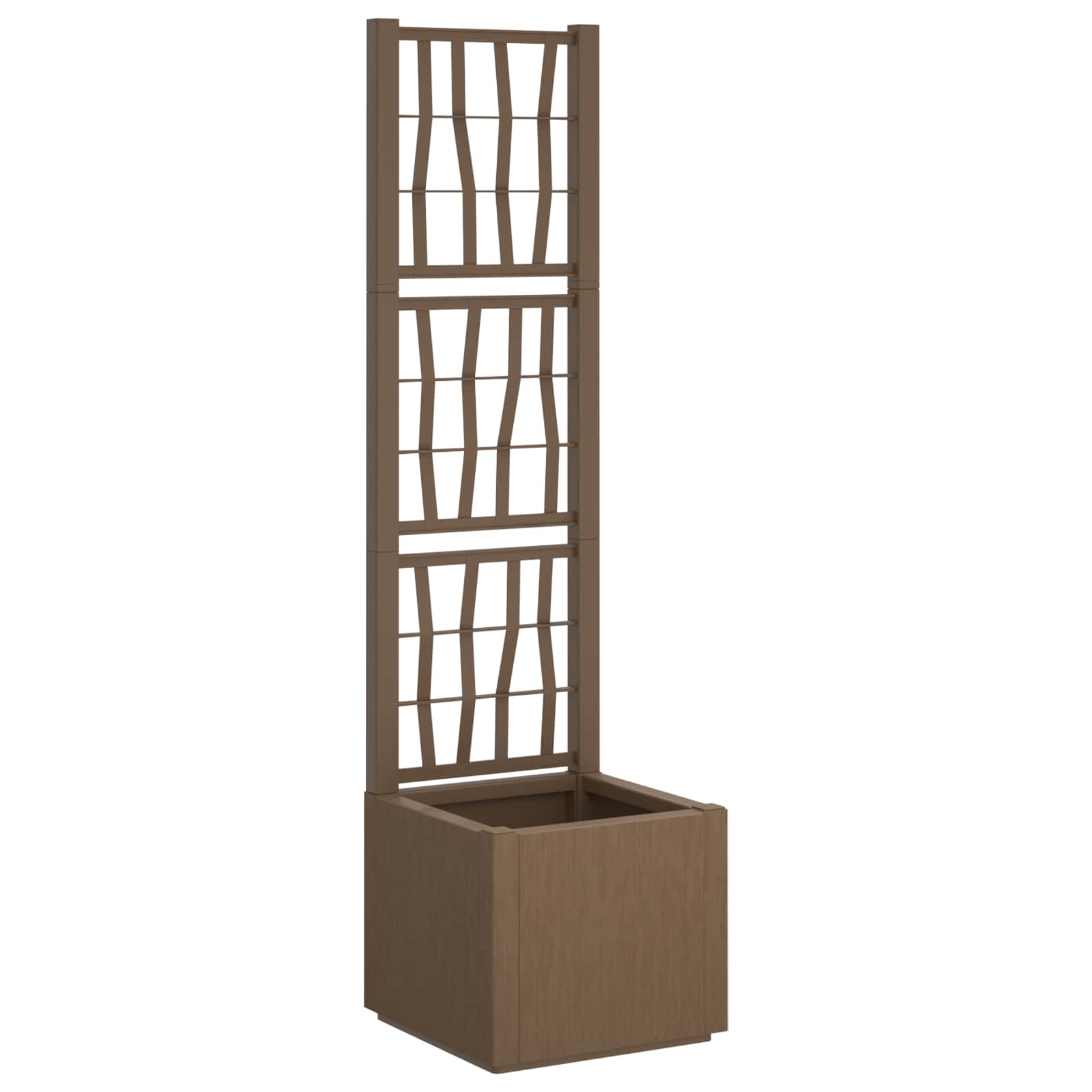 vidaXL Donica ogrodowa z trellem brązowy 36 x 36 x 140 cm PP