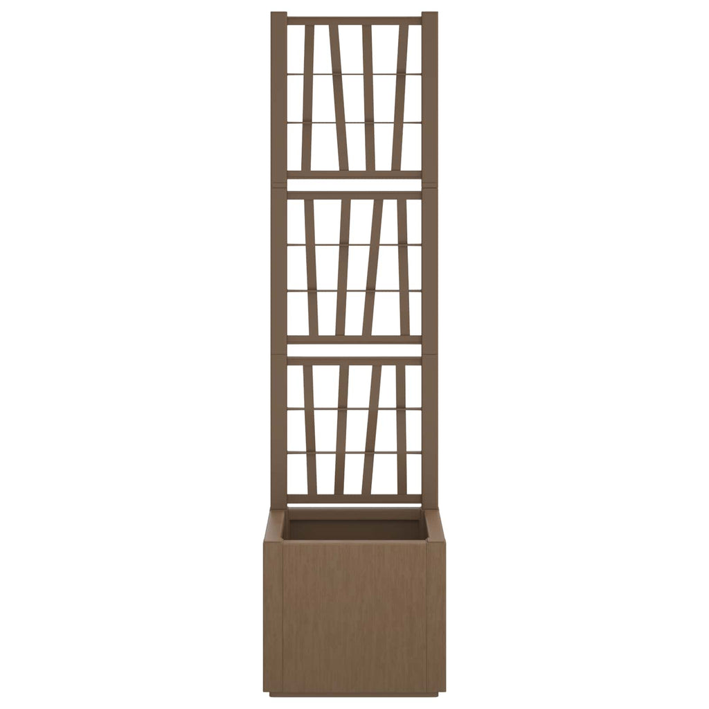 vidaXL Donica ogrodowa z trellem brązowy 36 x 36 x 140 cm PP