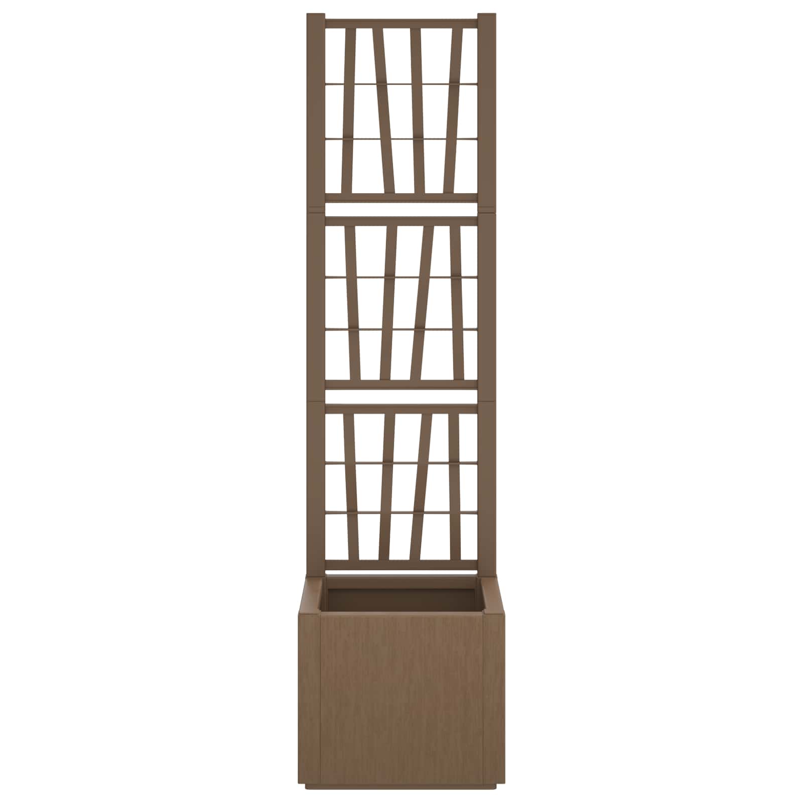 vidaXL Donica ogrodowa z trellem brązowy 36 x 36 x 140 cm PP