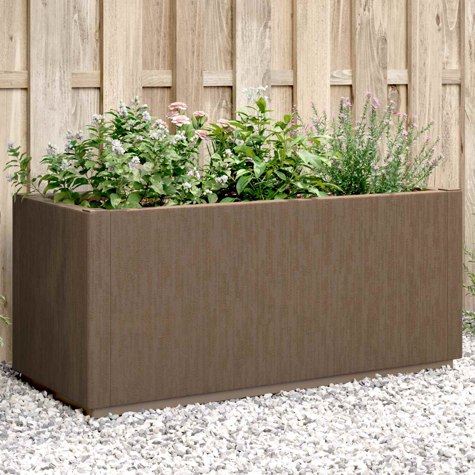 vidaXL Skrzynka na kwiaty do ogrodu Brązowy 80 x 36 x 35 cm PP