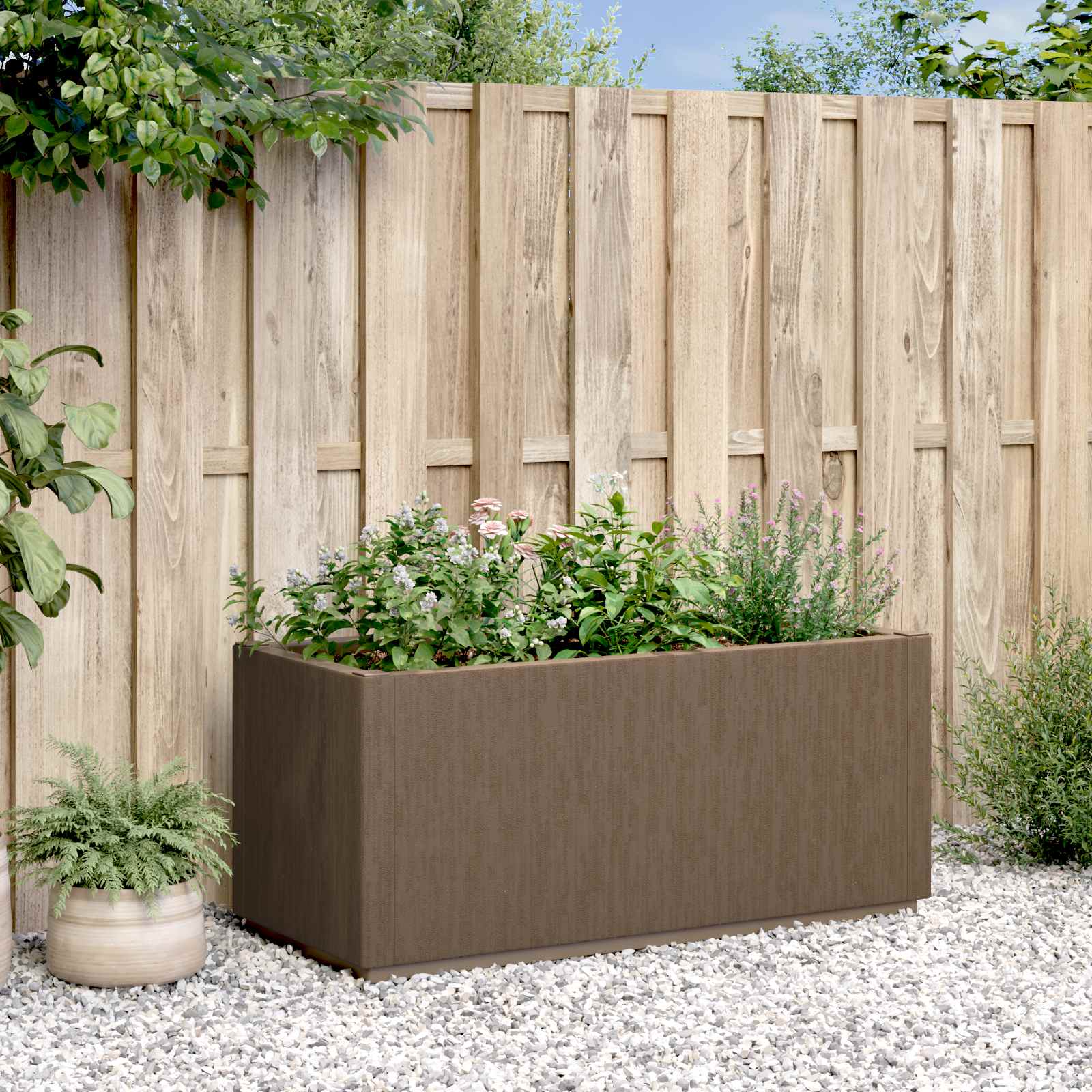 vidaXL Skrzynka na kwiaty do ogrodu Brązowy 80 x 36 x 35 cm PP