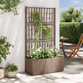 vidaXL Donica ogrodowa z trellem brązowy 80 x 36 x 140 cm PP