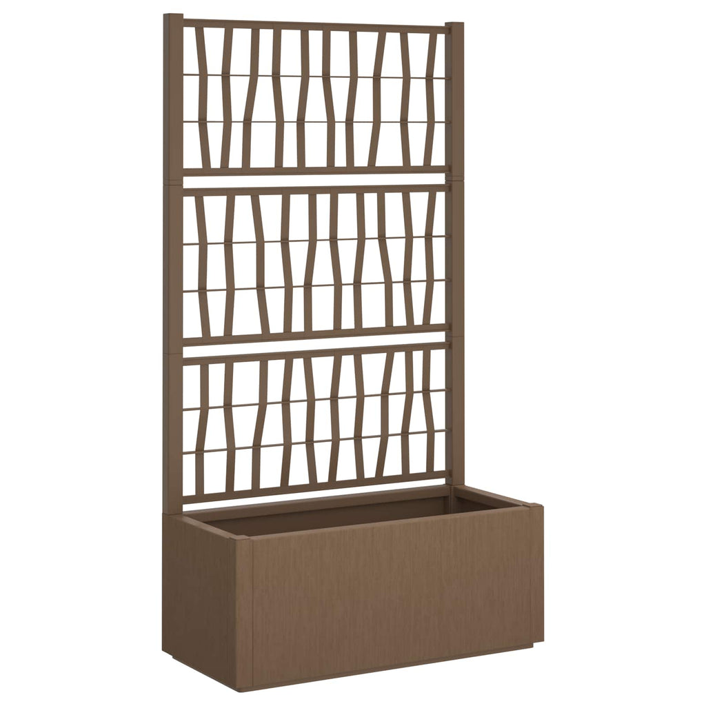 vidaXL Donica ogrodowa z trellem brązowy 80 x 36 x 140 cm PP