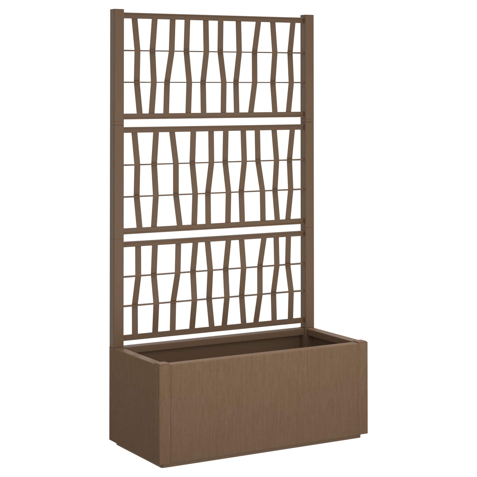 vidaXL Donica ogrodowa z trellem brązowy 80 x 36 x 140 cm PP