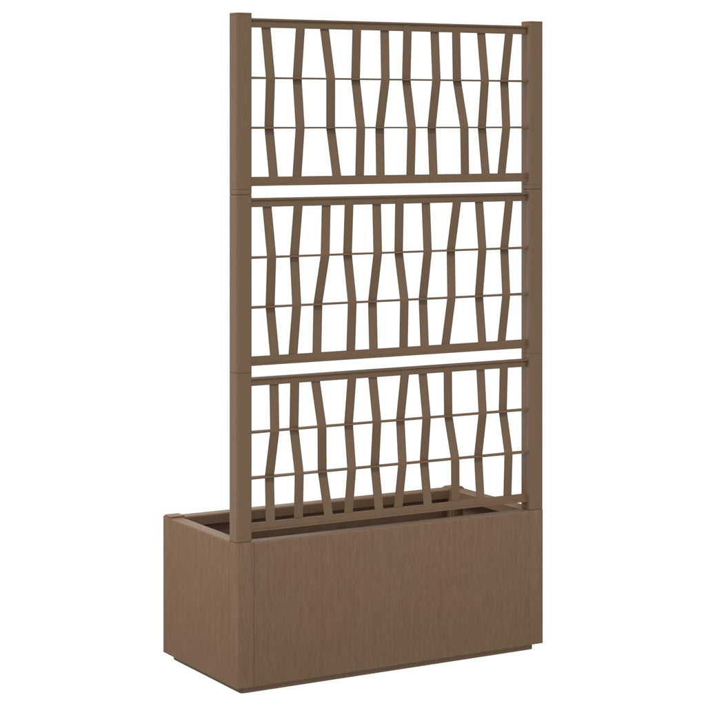 vidaXL Donica ogrodowa z trellem brązowy 80 x 36 x 140 cm PP