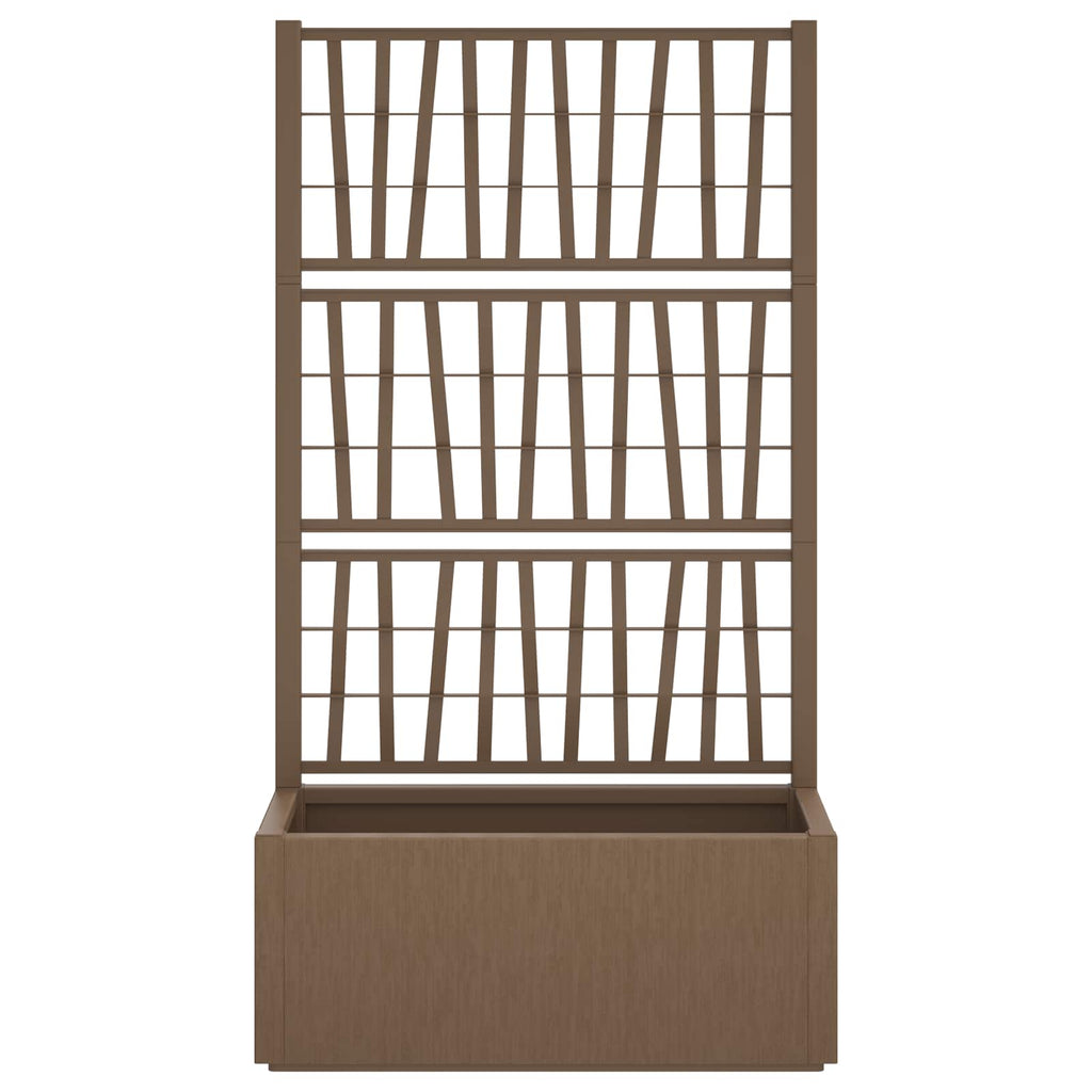 vidaXL Donica ogrodowa z trellem brązowy 80 x 36 x 140 cm PP