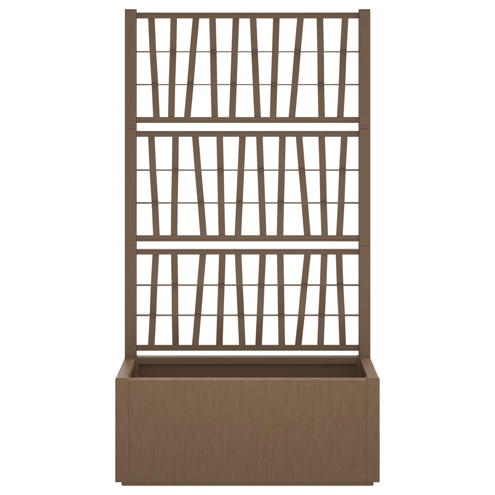 vidaXL Donica ogrodowa z trellem brązowy 80 x 36 x 140 cm PP
