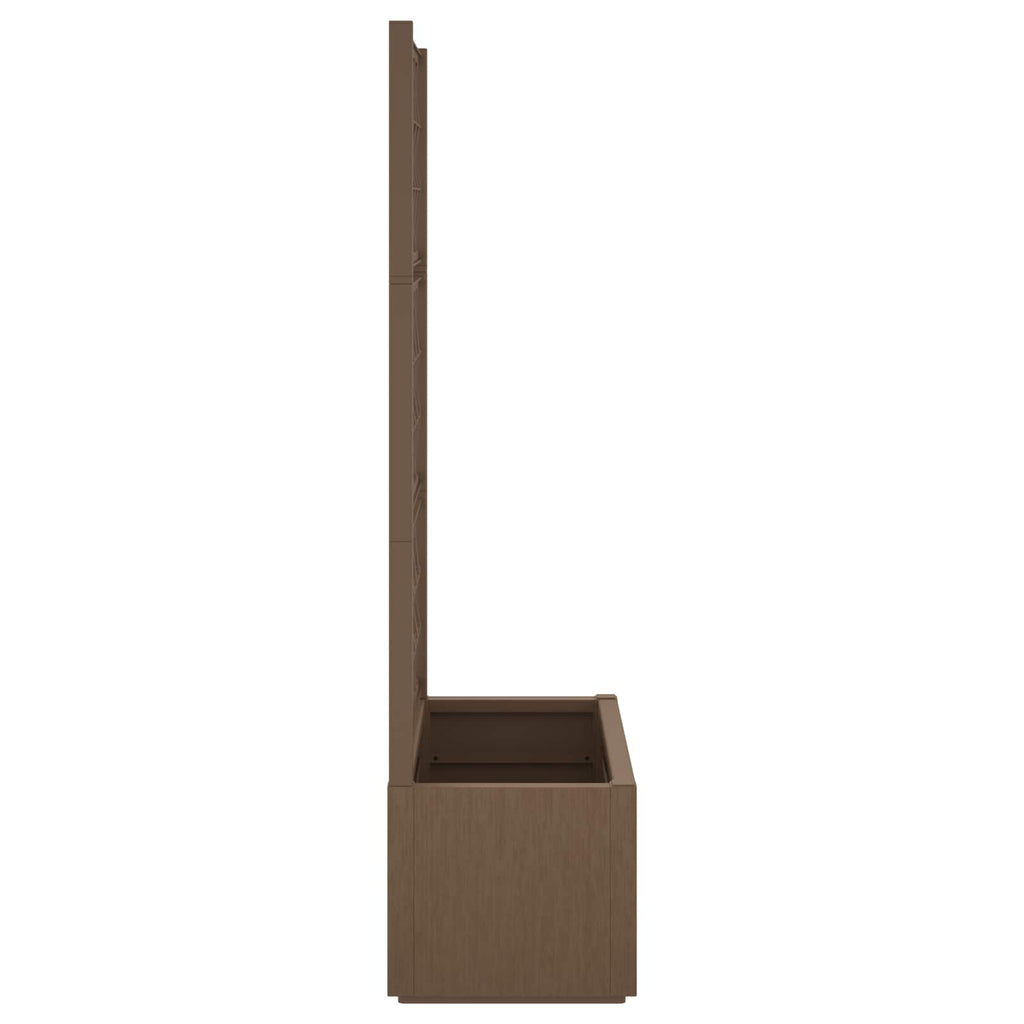vidaXL Donica ogrodowa z trellem brązowy 80 x 36 x 140 cm PP