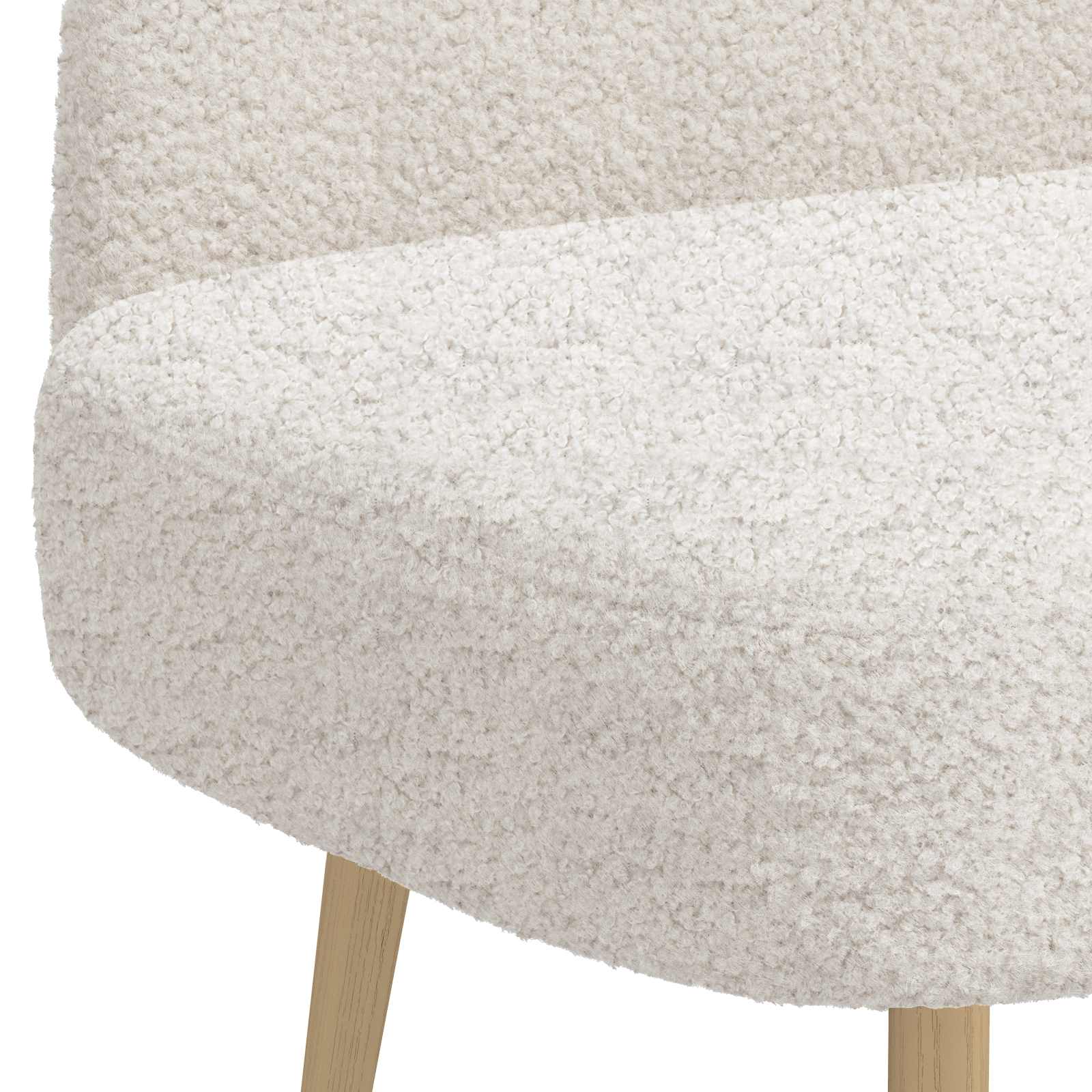 vidaXL Tapicerowana ławka z oparciem kremowy 110 x 60 x 76 cm Bouclé