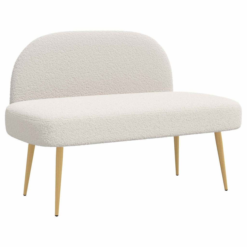 vidaXL Tapicerowana ławka z oparciem kremowy 110 x 60 x 76 cm Bouclé