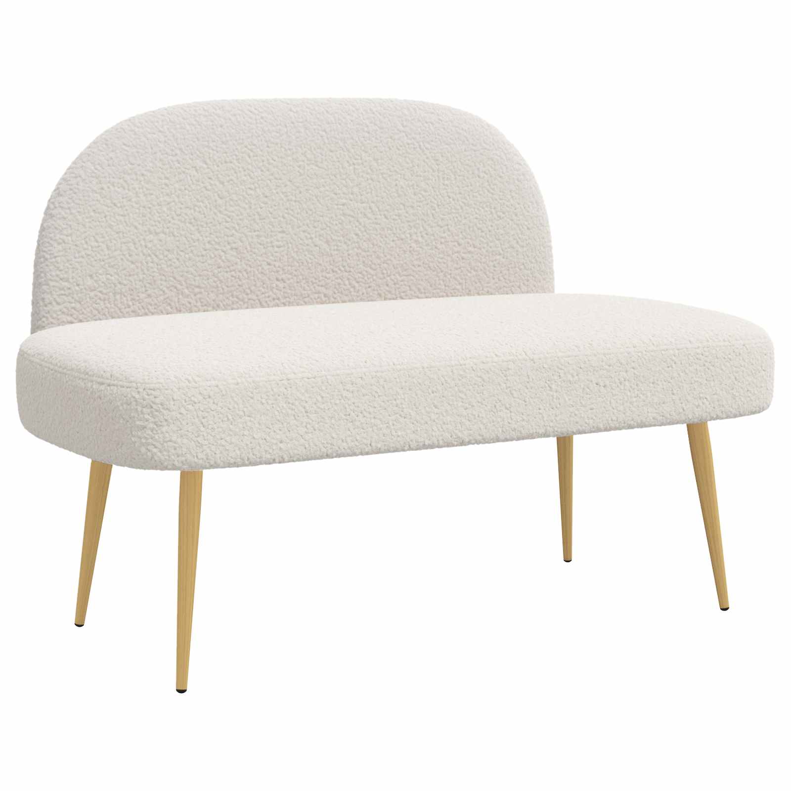 vidaXL Tapicerowana ławka z oparciem kremowy 110 x 60 x 76 cm Bouclé