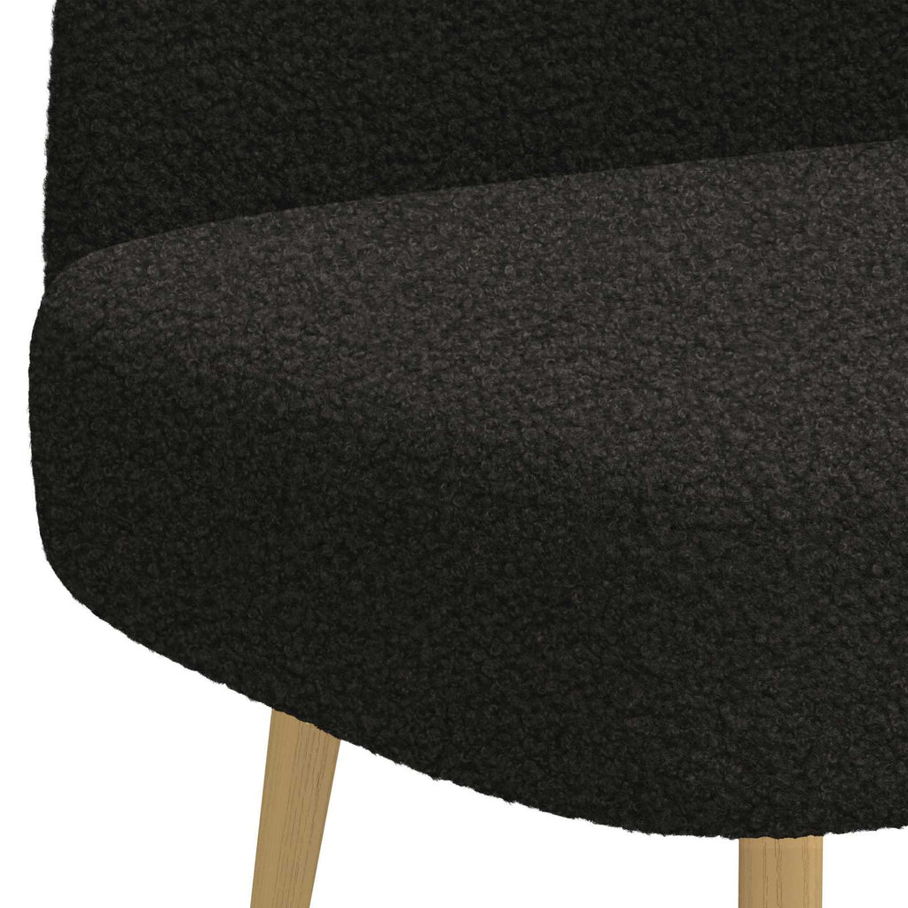 vidaXL Tapicerowana ławka z oparciem Czarny 110 x 60 x 76 cm Bouclé