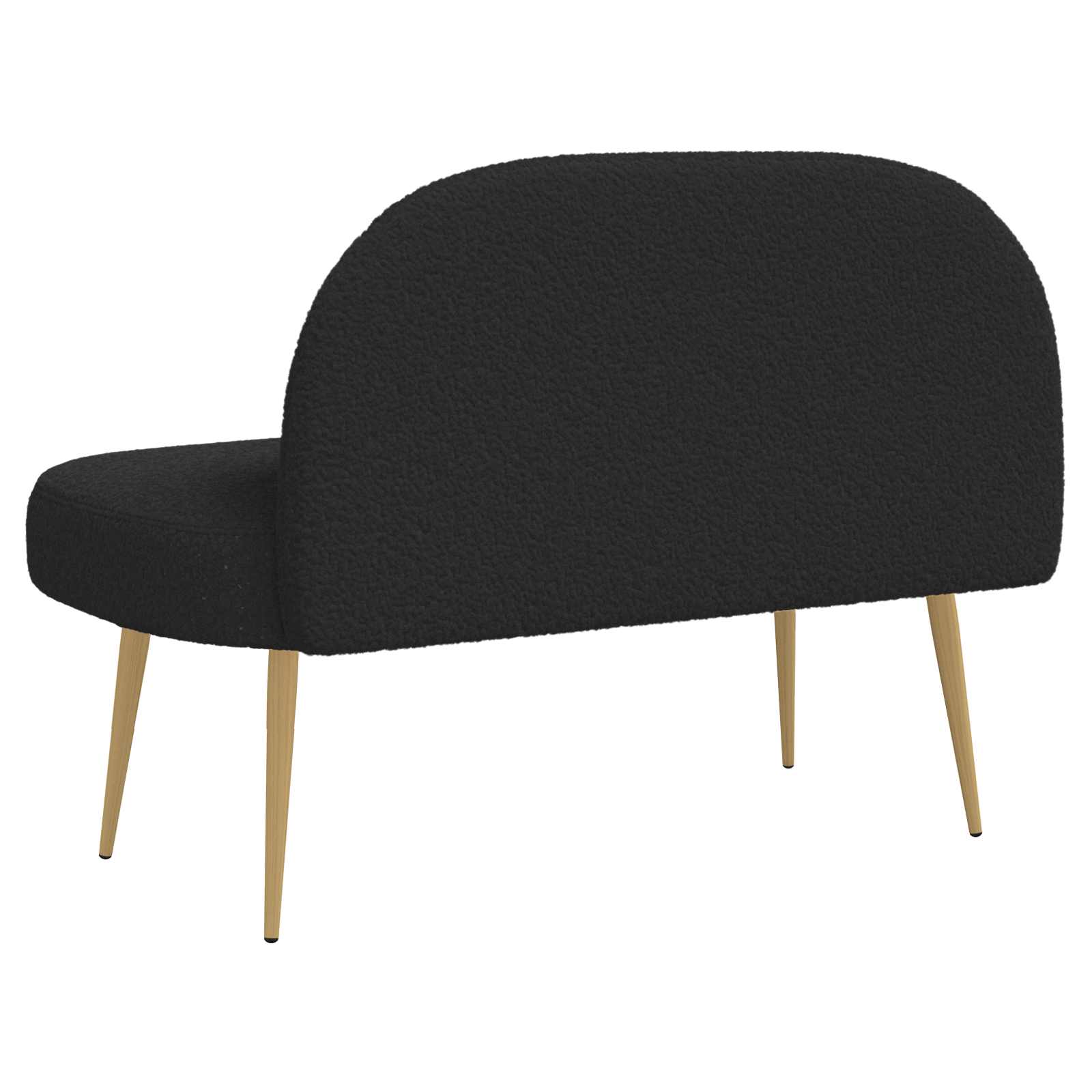 vidaXL Tapicerowana ławka z oparciem Czarny 110 x 60 x 76 cm Bouclé