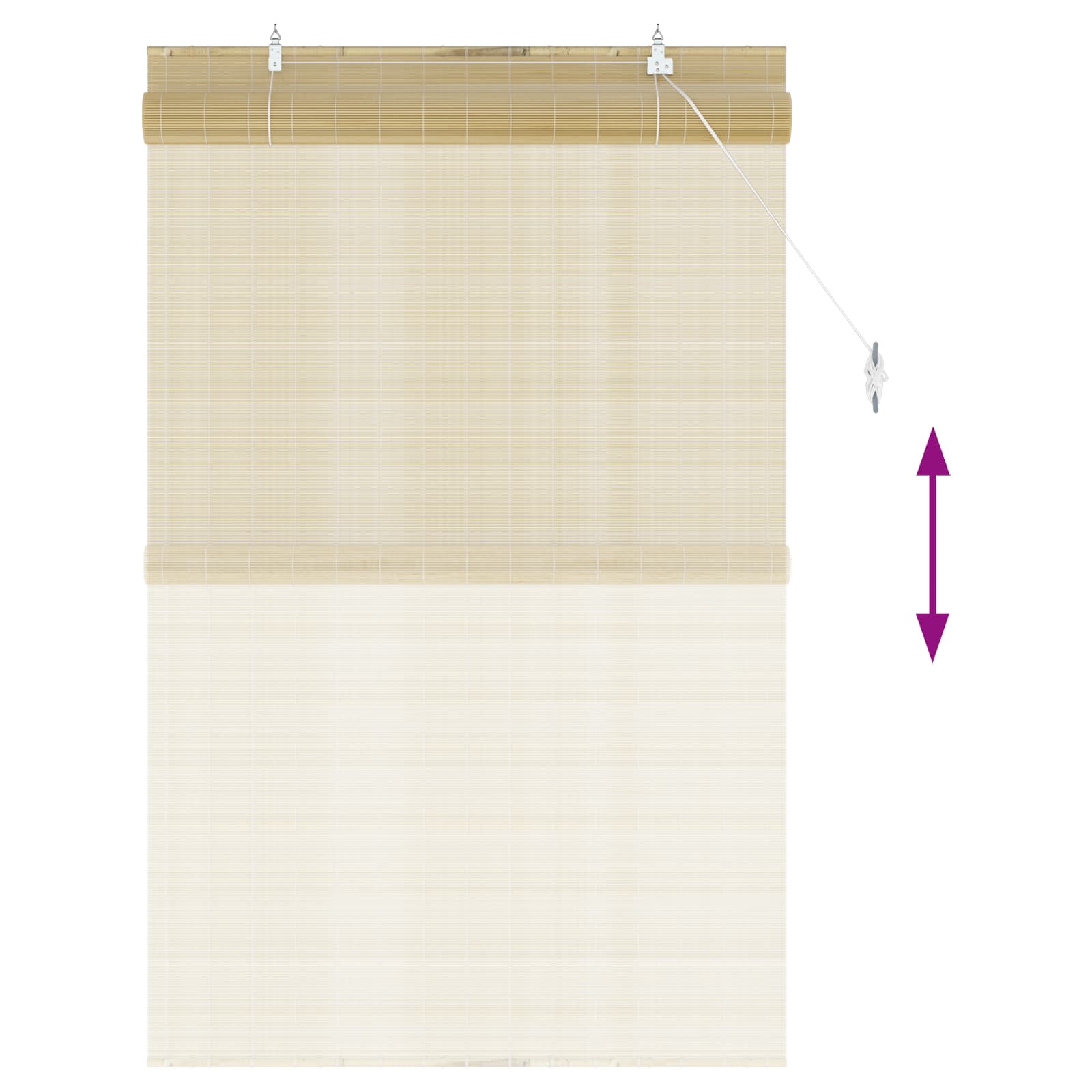 vidaXL Roleta naturalny 90 x 160 cm Bambus