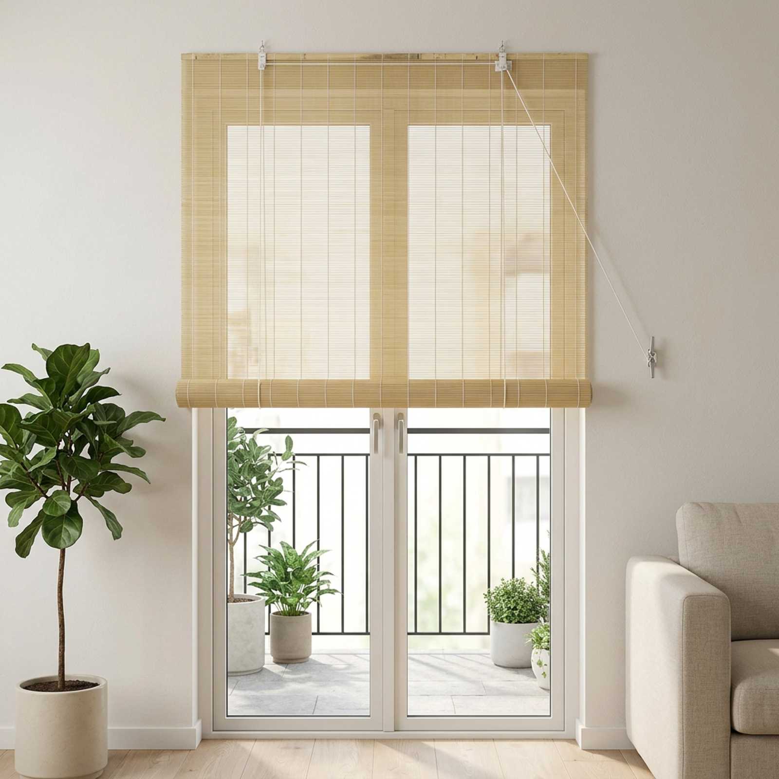 vidaXL Roleta naturalny 90 x 220 cm Bambus
