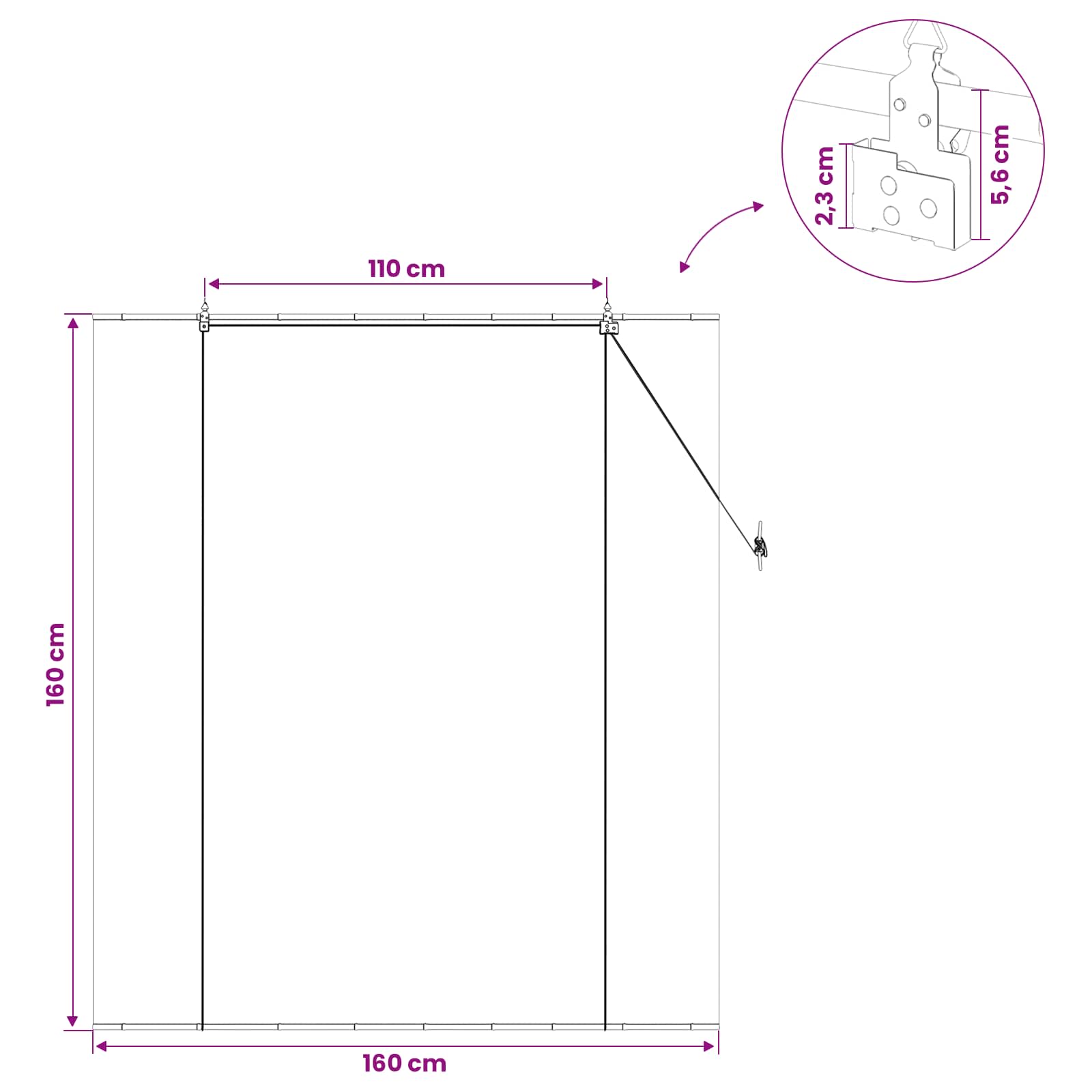 vidaXL Roleta naturalny 160 x 160 cm Bambus