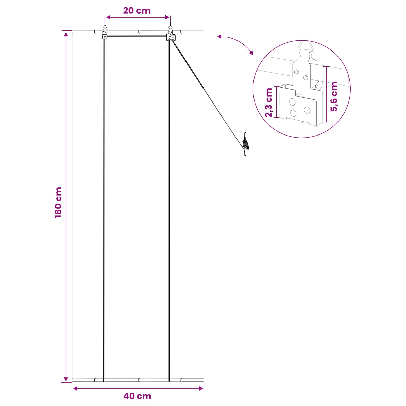 vidaXL Roleta brązowy 40 x 160 cm Bambus