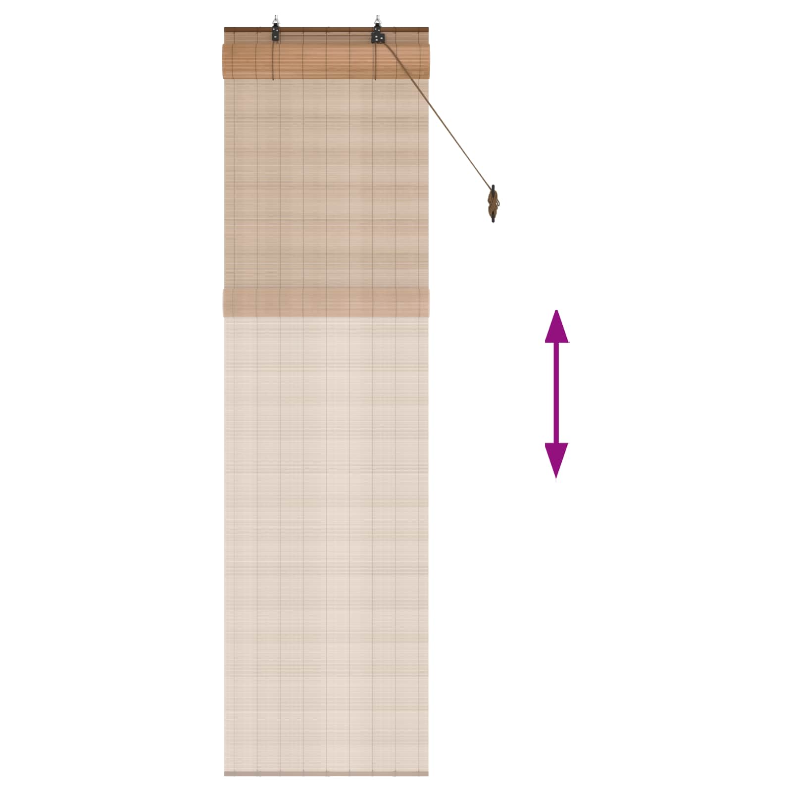 vidaXL Roleta brązowy 50 x 220 cm Bambus
