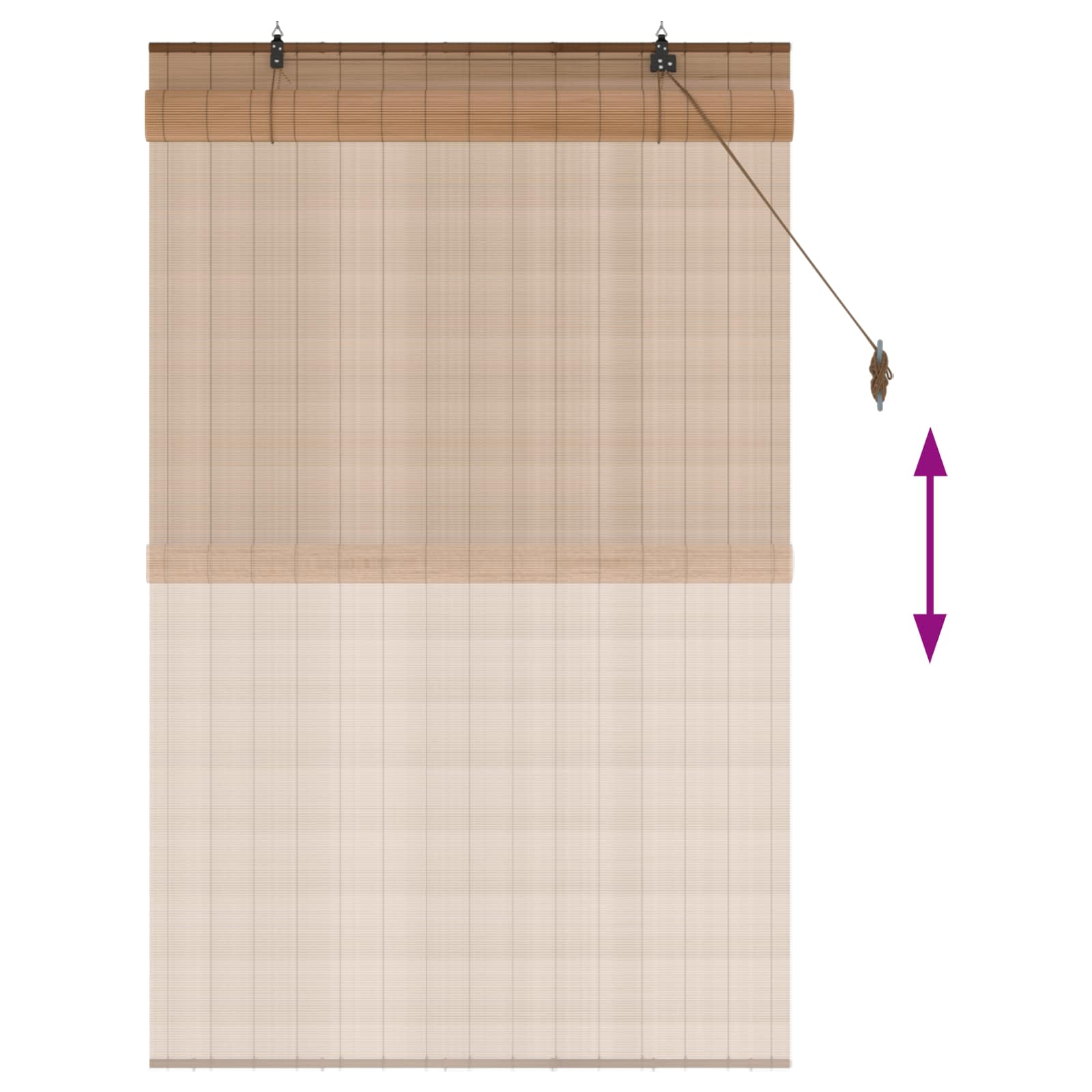 vidaXL Roleta brązowy 90 x 160 cm Bambus