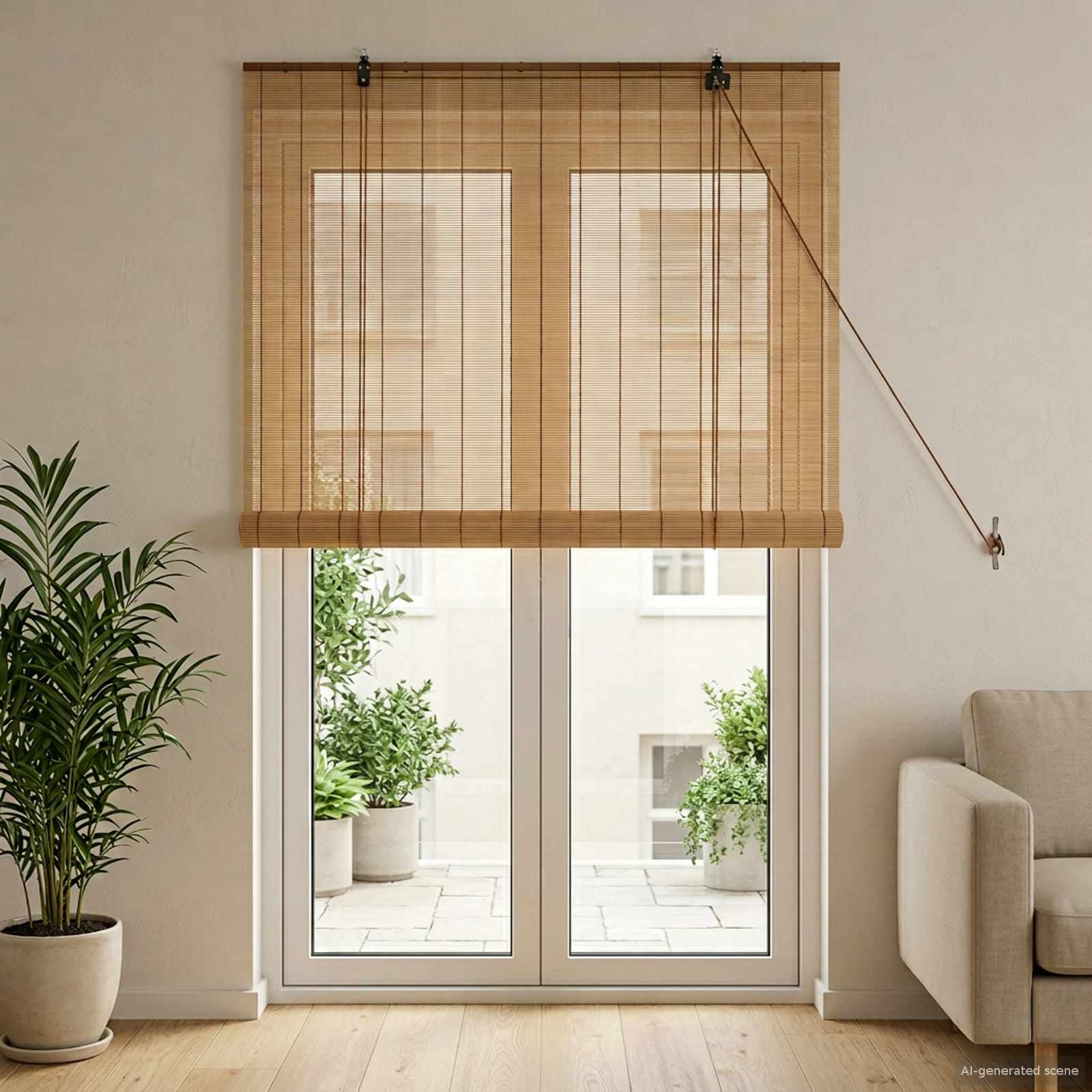 vidaXL Roleta brązowy 90 x 220 cm Bambus