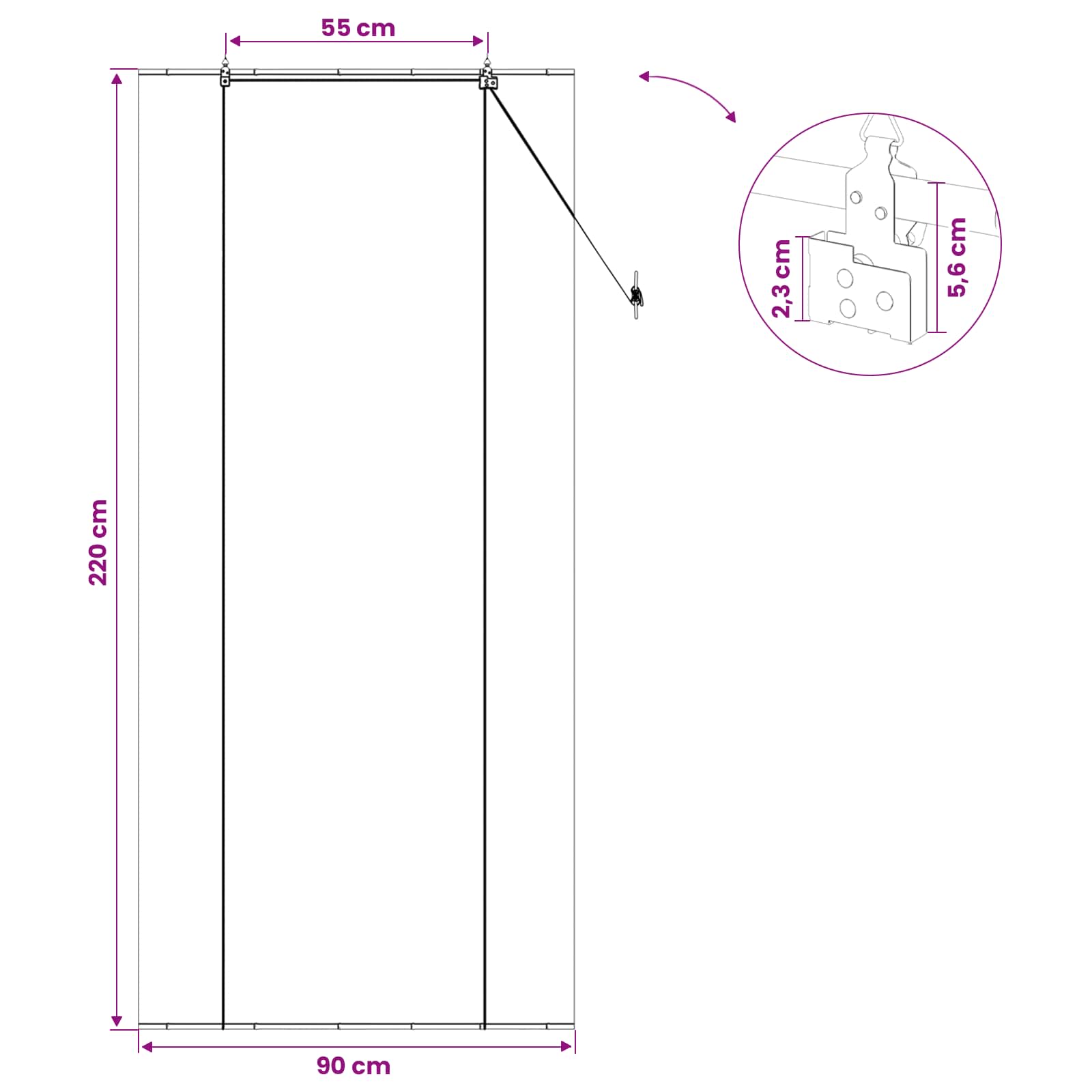 vidaXL Roleta brązowy 90 x 220 cm Bambus