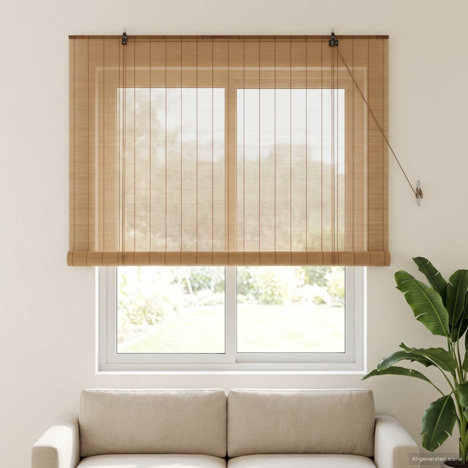 vidaXL Roleta brązowy 160 x 160 cm Bambus