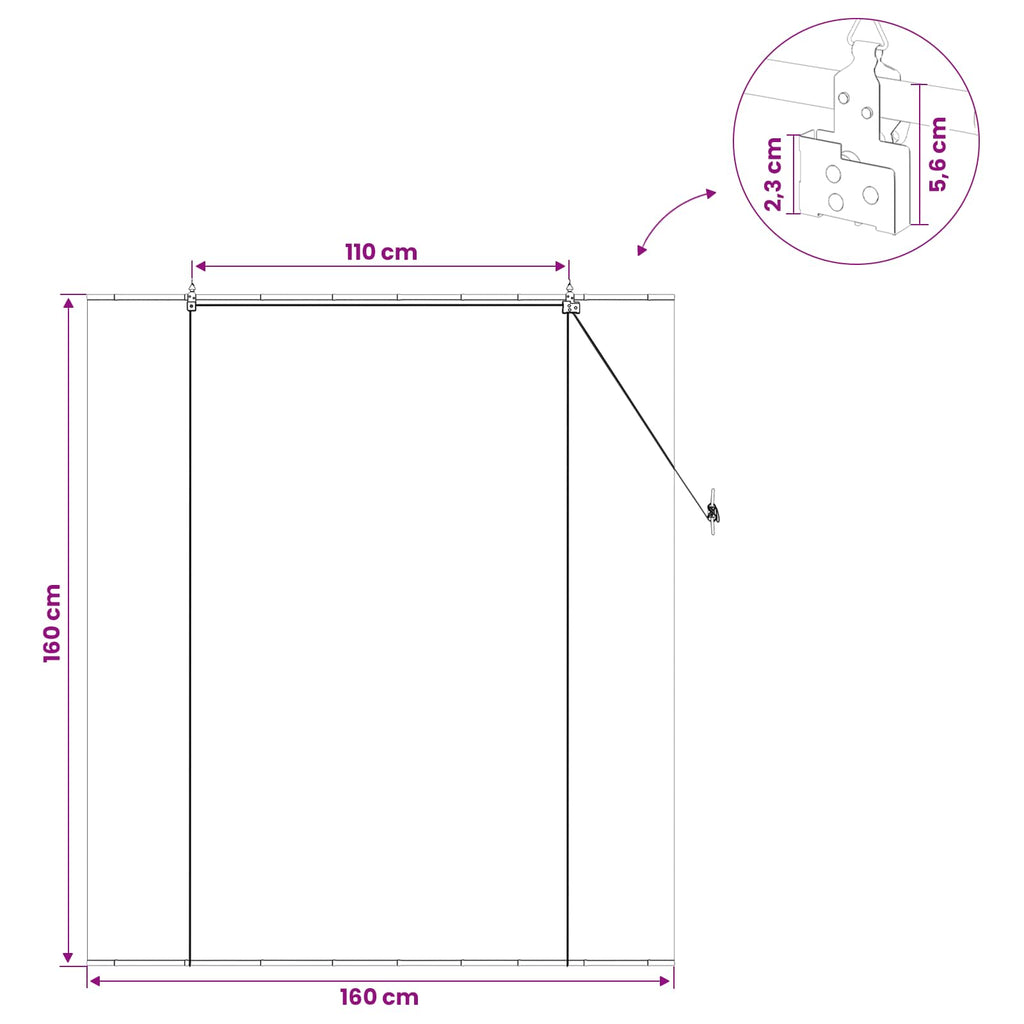 vidaXL Roleta brązowy 160 x 160 cm Bambus