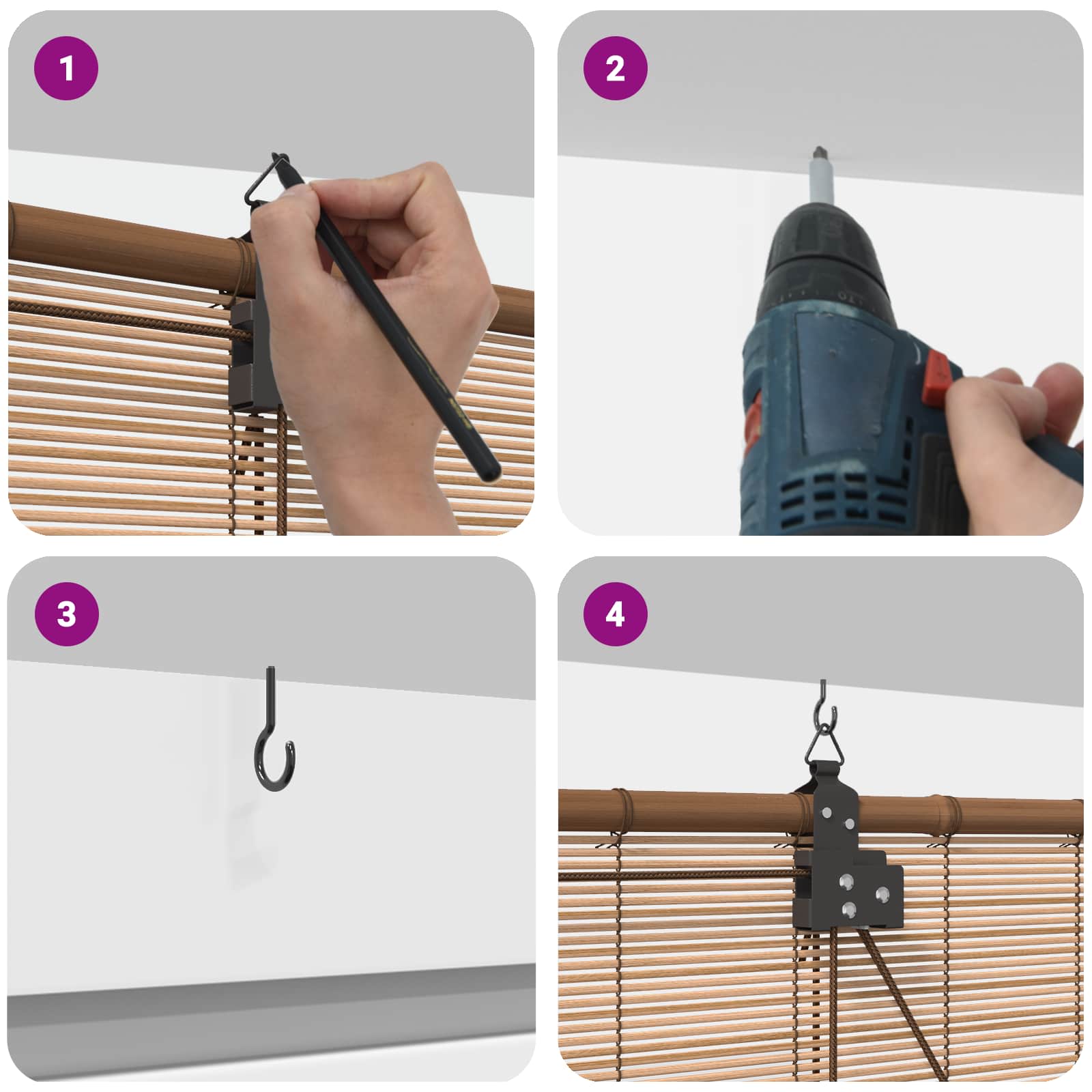 vidaXL Roleta brązowy 160 x 220 cm Bambus