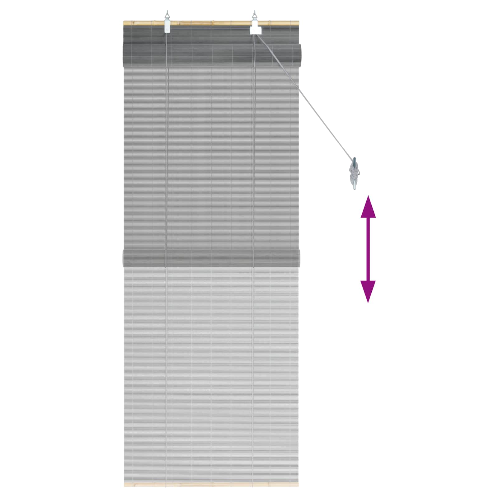 vidaXL Roleta Szary 40 x 160 cm Bambus