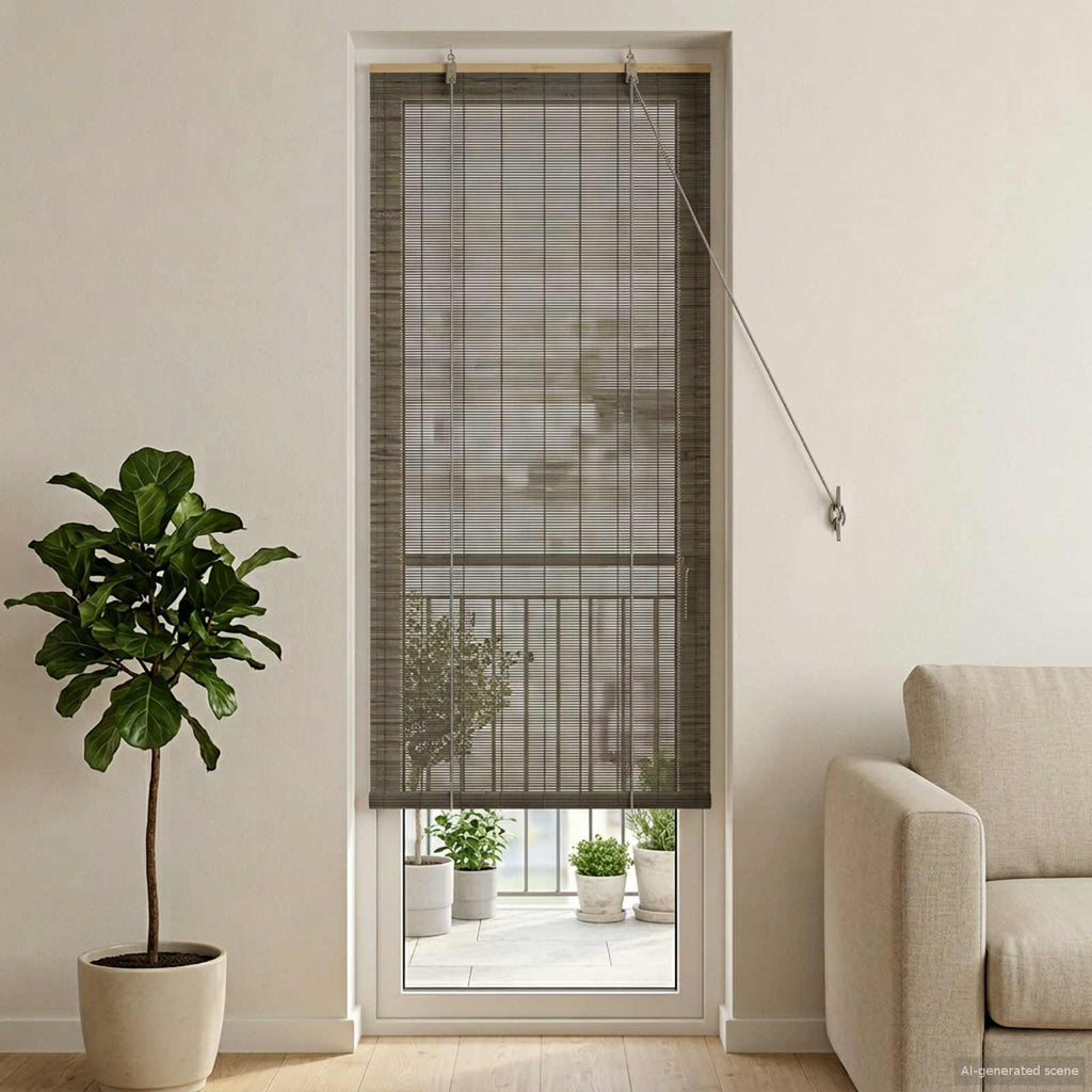 vidaXL Roleta Szary 50 x 220 cm Bambus