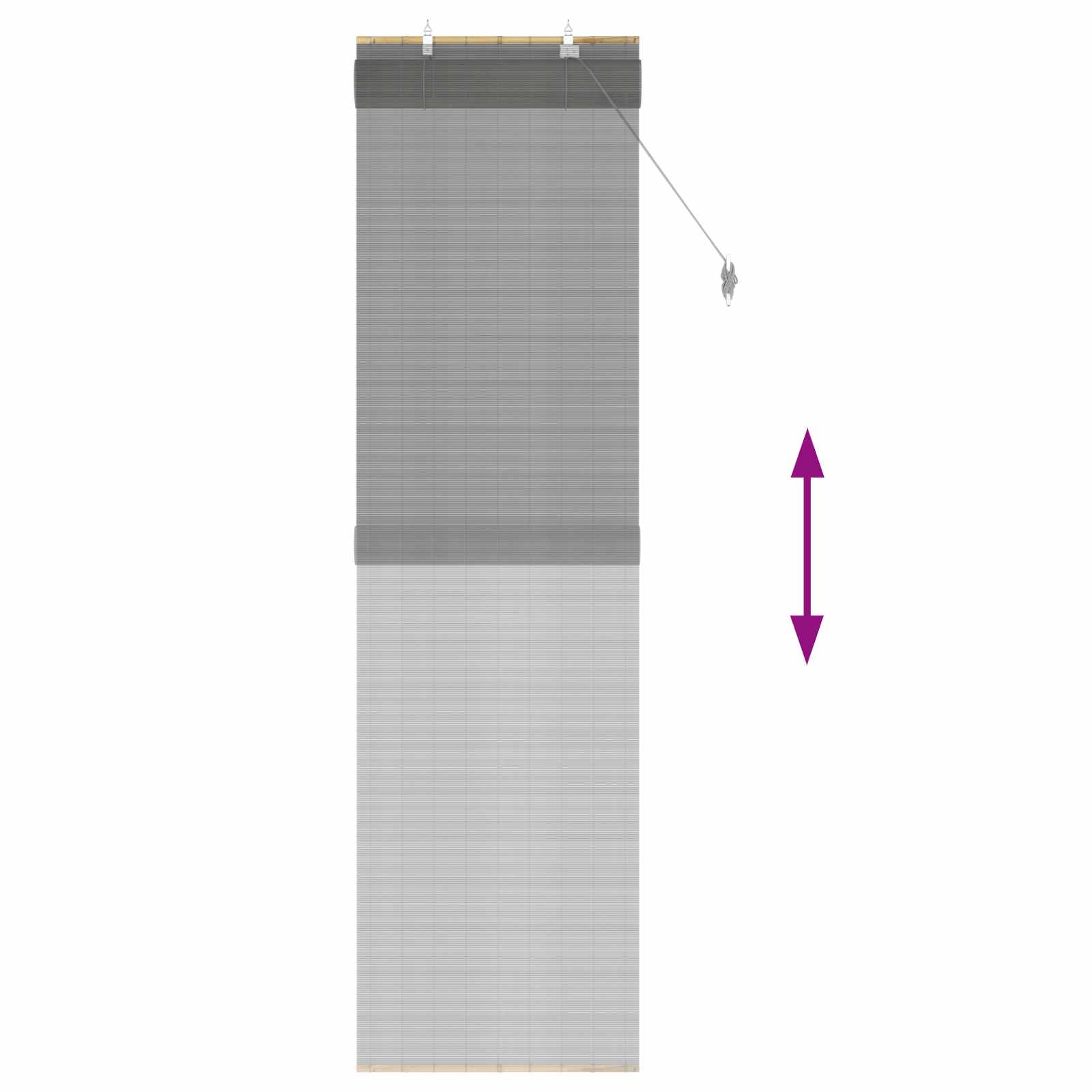 vidaXL Roleta Szary 60 x 220 cm Bambus