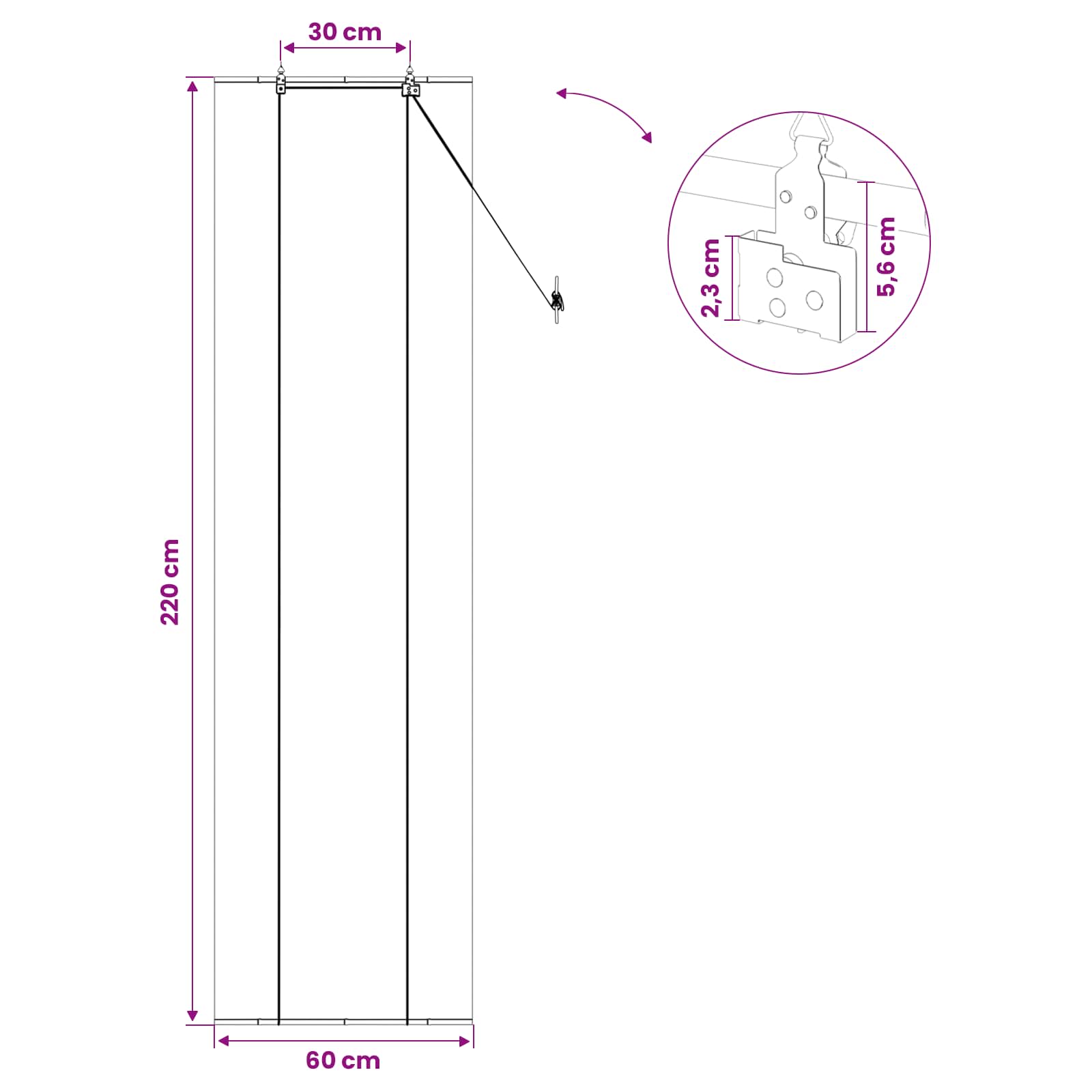 vidaXL Roleta Szary 60 x 220 cm Bambus