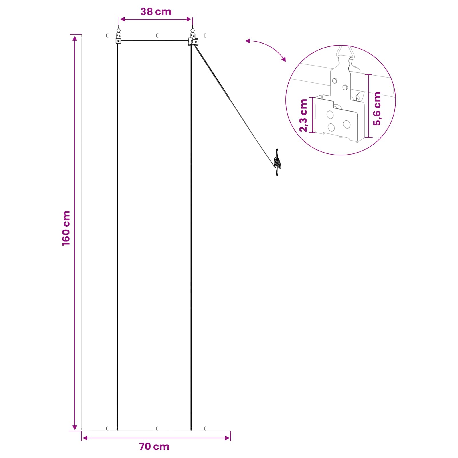 vidaXL Roleta Szary 70 x 160 cm Bambus
