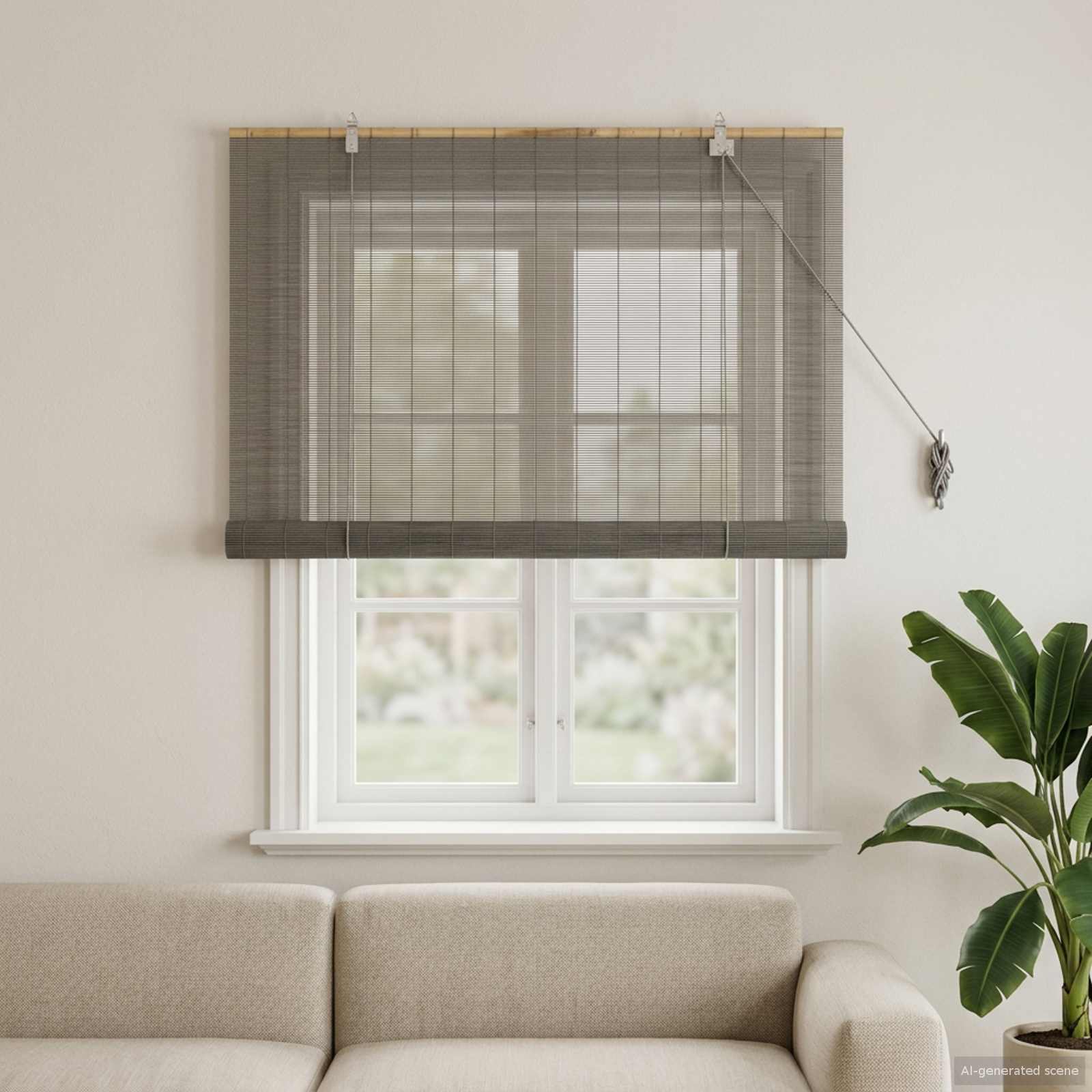 vidaXL Roleta Szary 80 x 160 cm Bambus