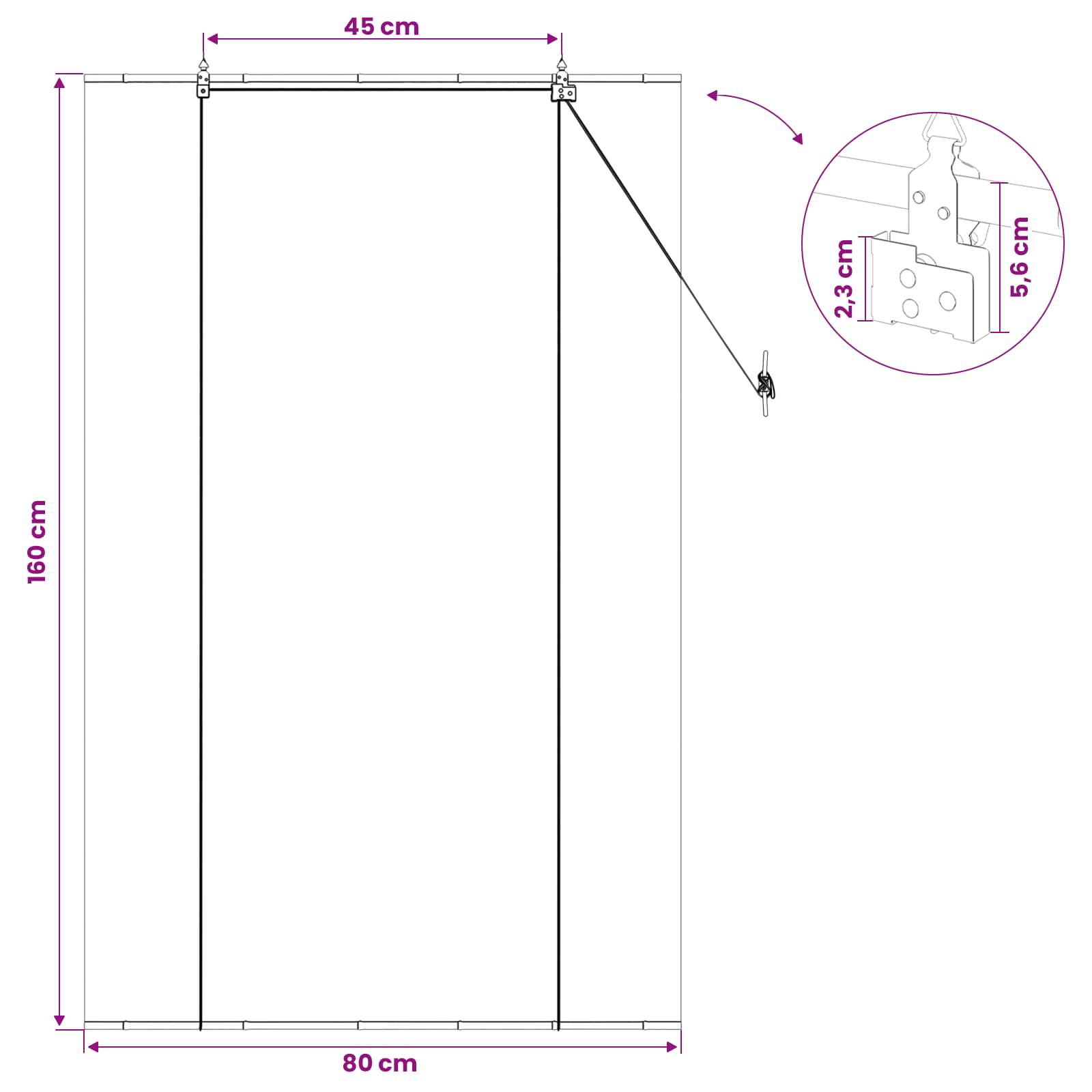vidaXL Roleta Szary 80 x 160 cm Bambus