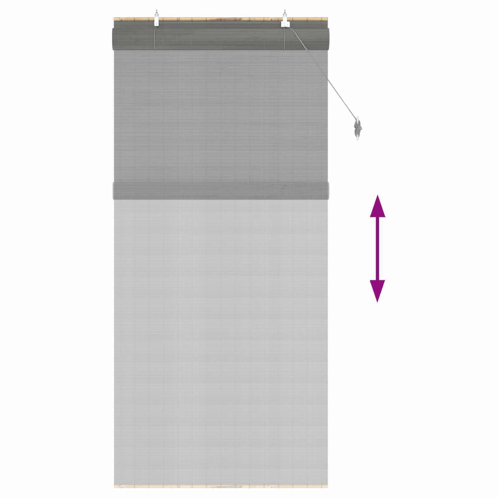 vidaXL Roleta Szary 80 x 220 cm Bambus