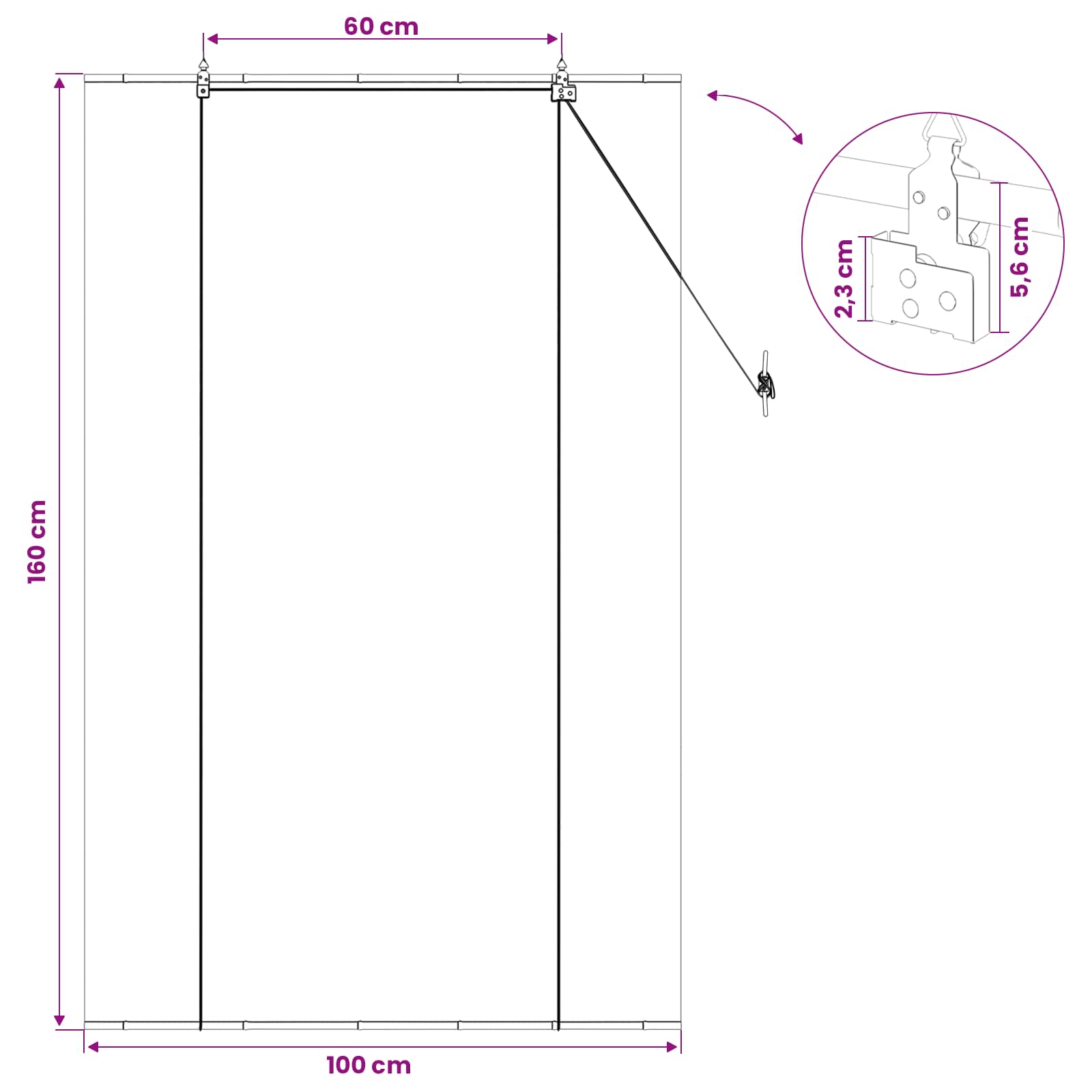 vidaXL Roleta Szary 100 x 160 cm Bambus