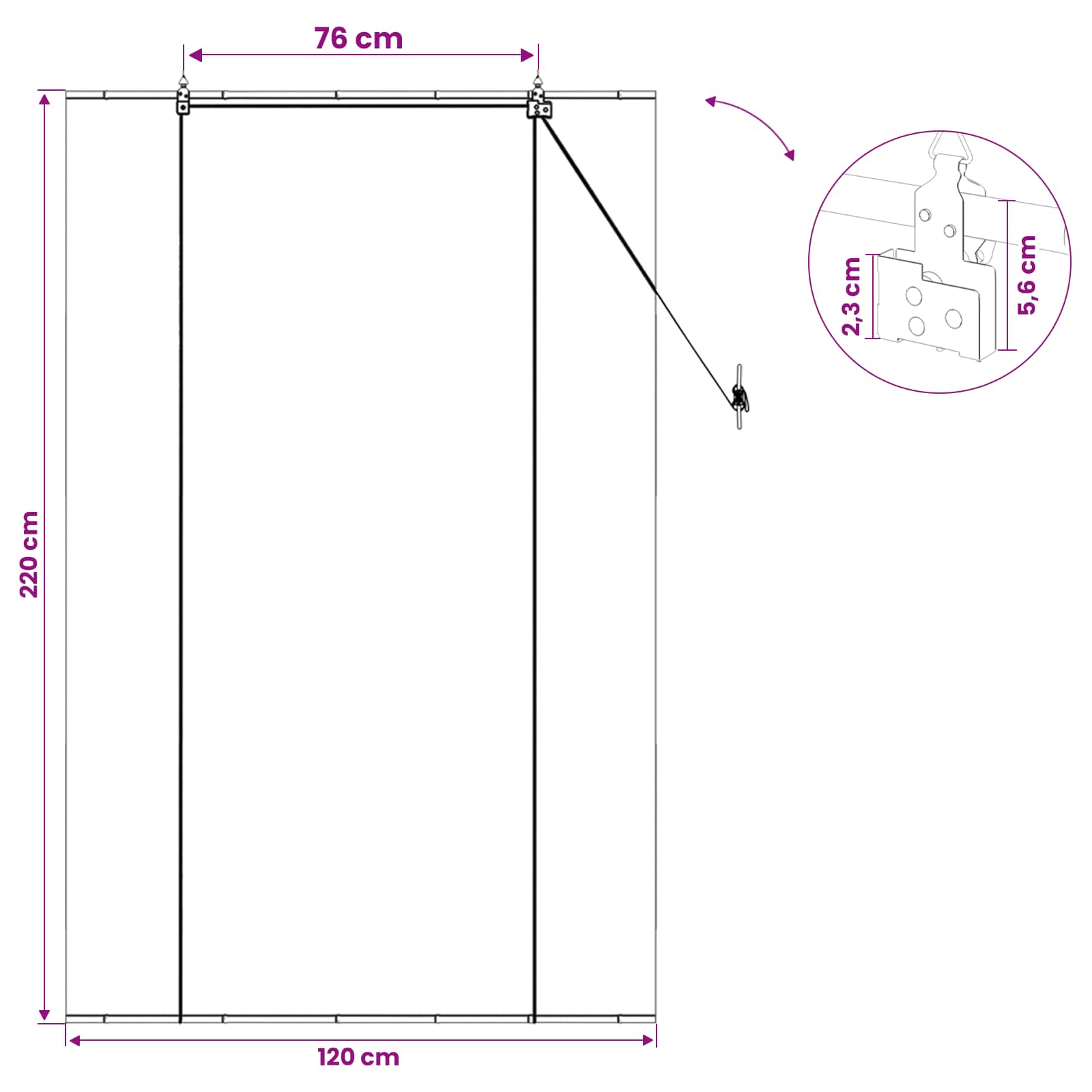 vidaXL Roleta Szary 120 x 220 cm Bambus